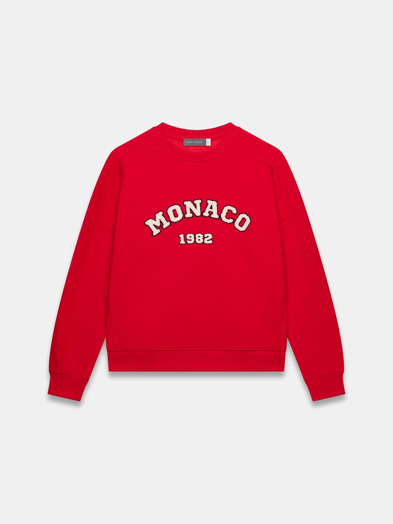 image of mint-velvet-monaco-graphic-sweat-red