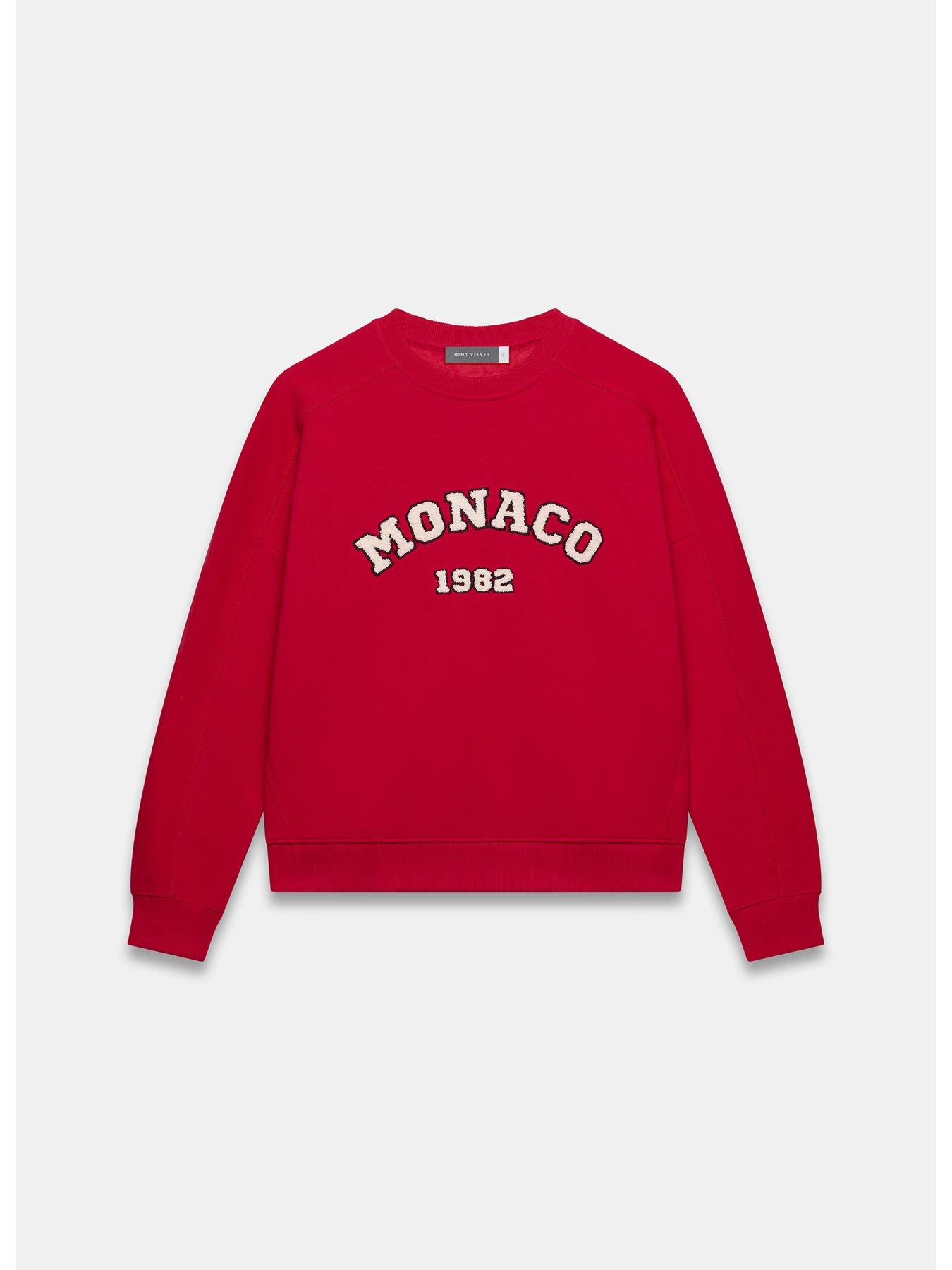  image of mint-velvet-monaco-graphic-sweat-red