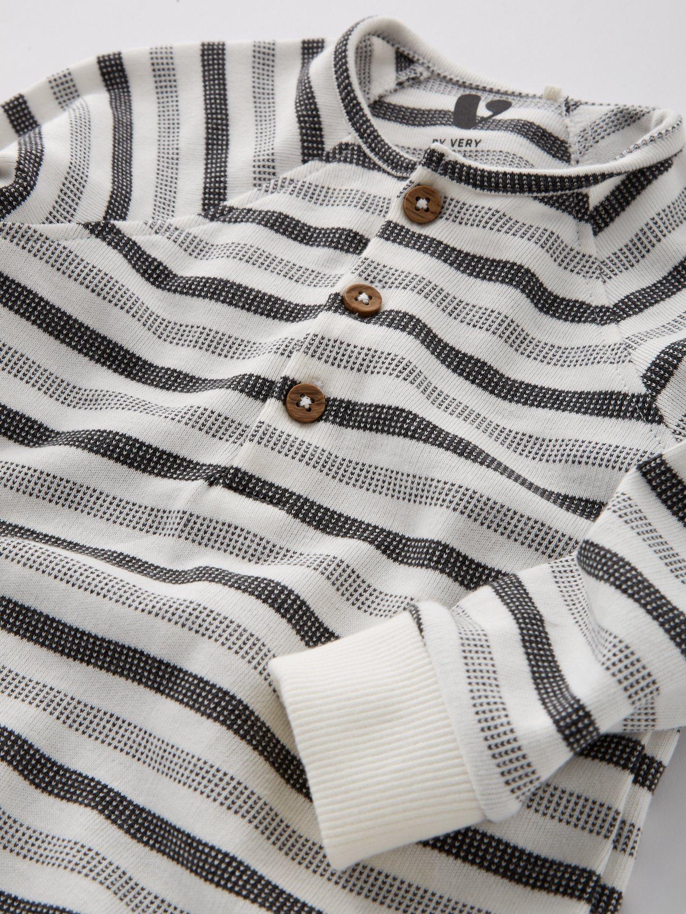  image of mini-v-by-very-baby-boys-granddad-stripe-romper-and-hat-set-multi