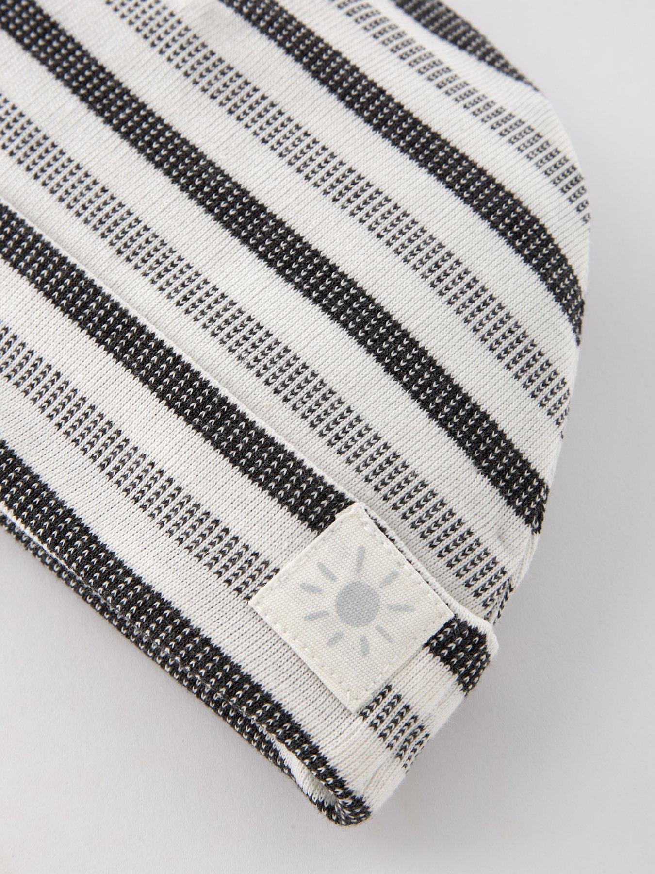  image of mini-v-by-very-baby-boys-granddad-stripe-romper-and-hat-set-multi