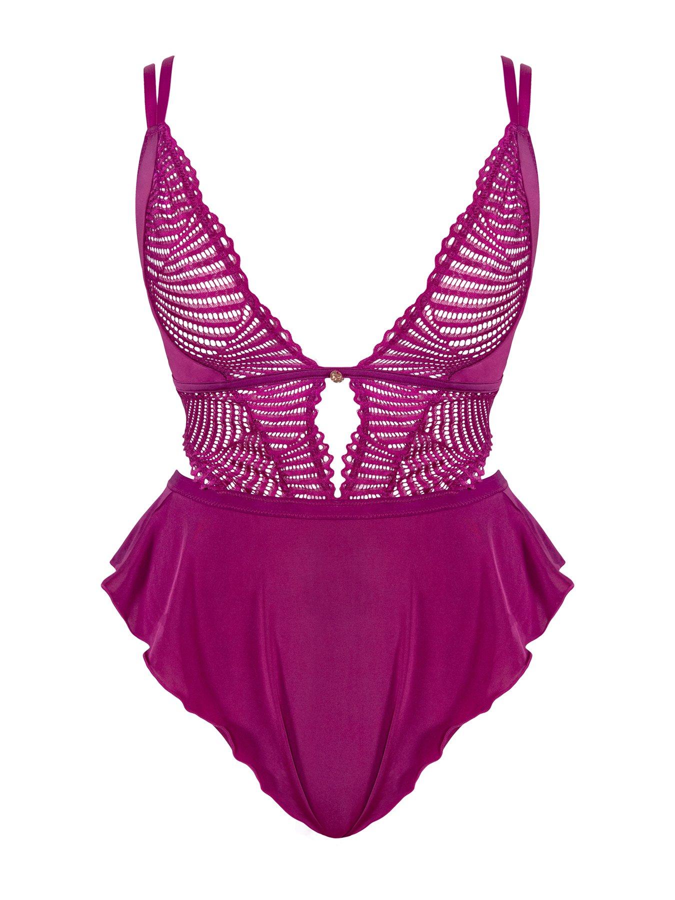  image of curvy-kate-scantilly-by-curvy-kate-after-hours-stretch-lace-teddy-orchid