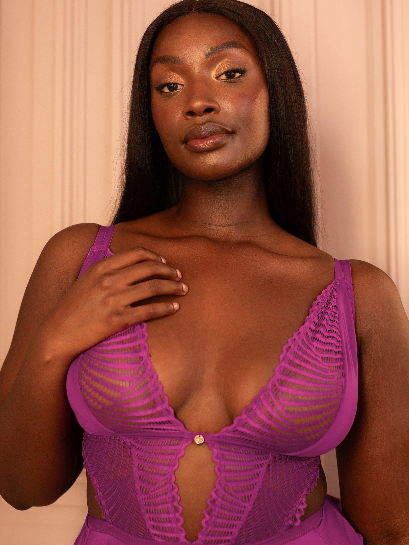  image of curvy-kate-scantilly-by-curvy-kate-after-hours-stretch-lace-teddy-orchid