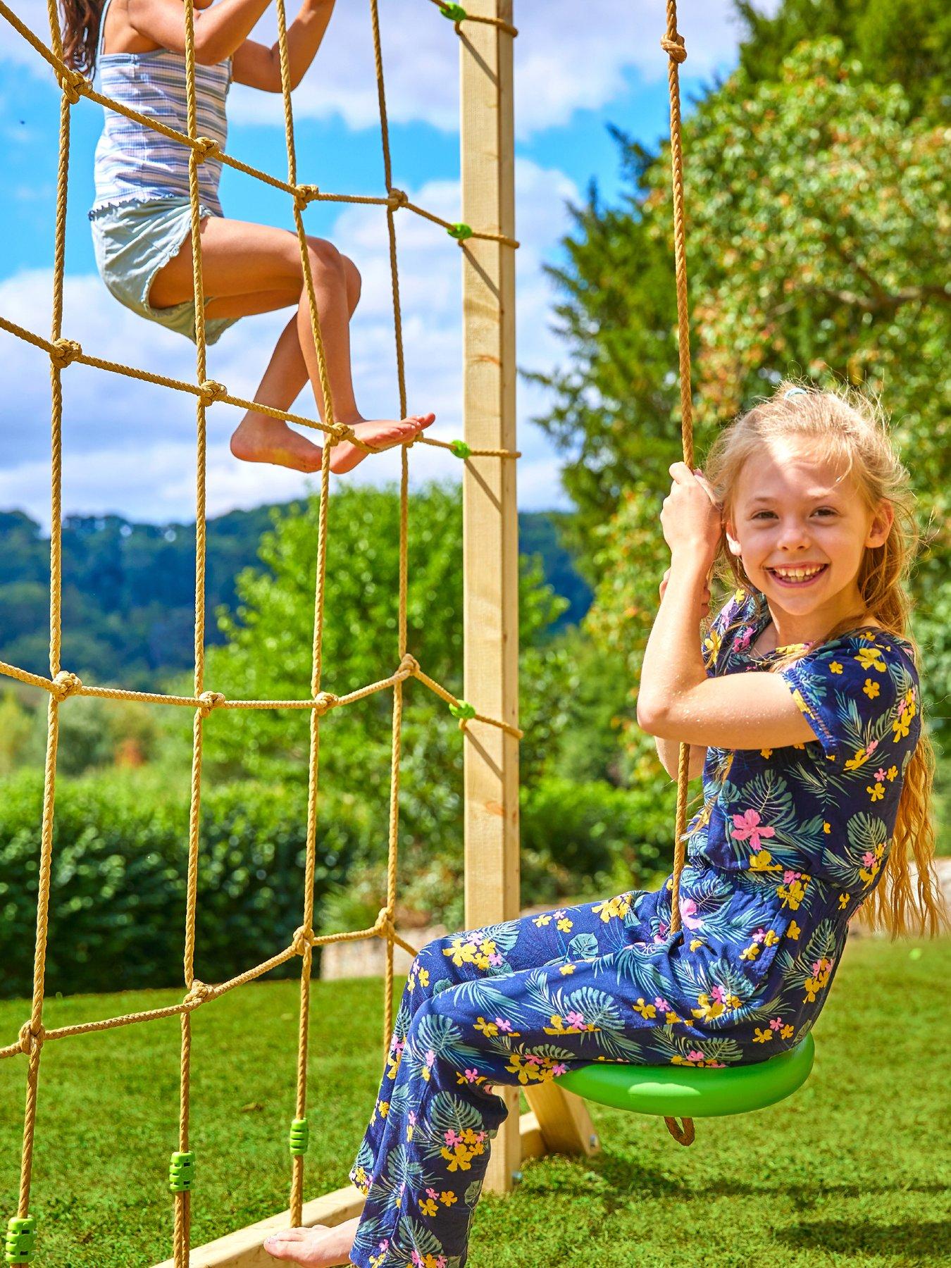 Image 4 of 8 of TP Skywood Wooden Climbing Frame with Sky Deck, Zipline &amp; Slide