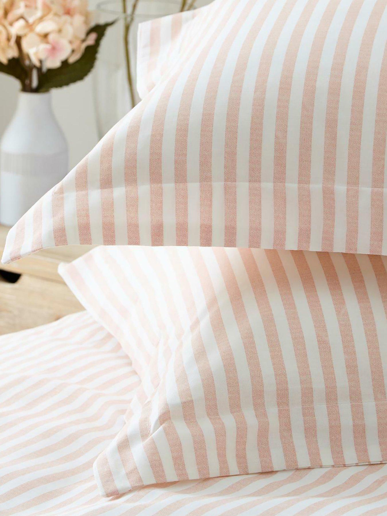  image of yard-hebden-stripe-100-cotton-duvet-set-blush