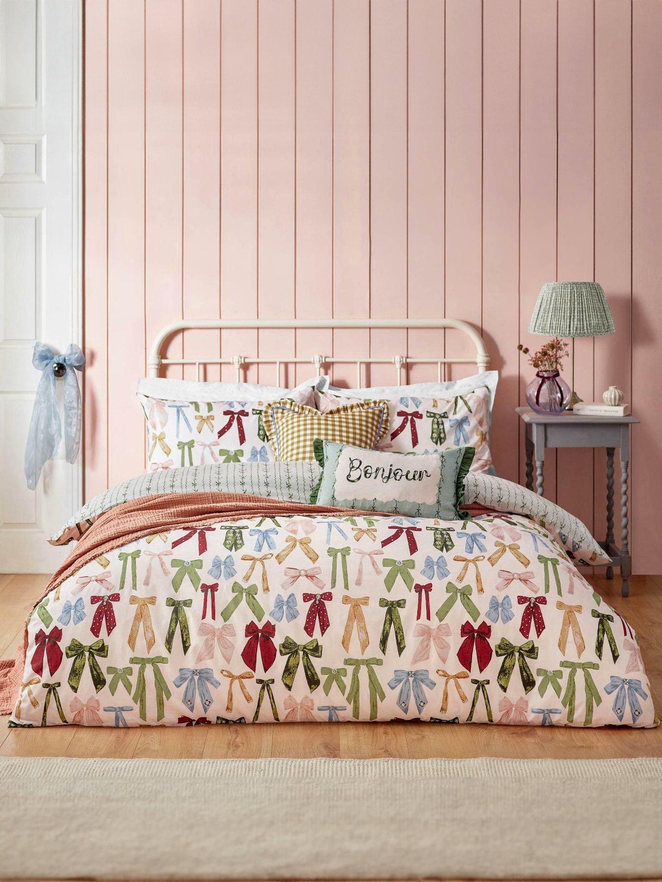 Image 1 of 4 of Furn Noortje Bows Duvet Set Silk Pink