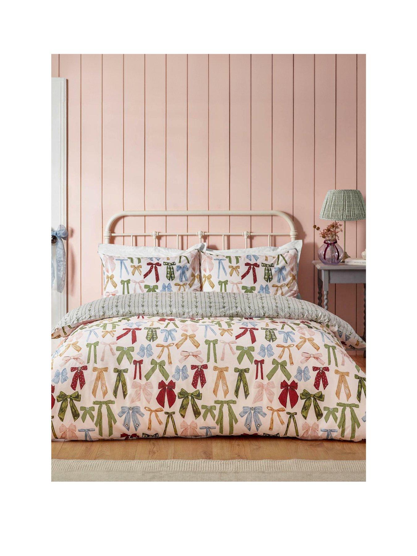 Image 2 of 4 of Furn Noortje Bows Duvet Set Silk Pink