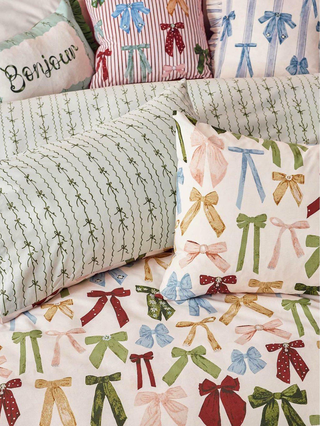 Image 3 of 4 of Furn Noortje Bows Duvet Set Silk Pink