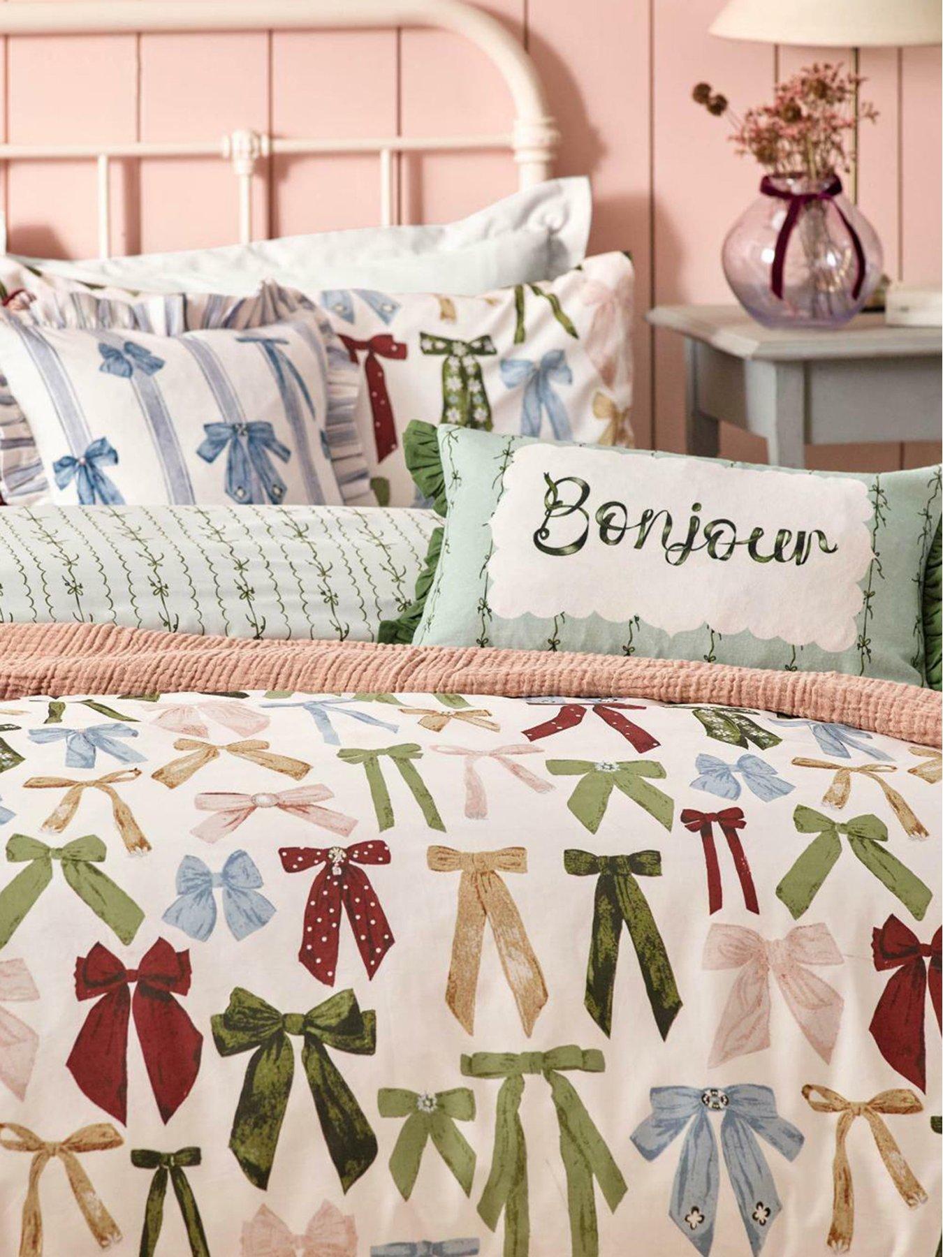 Image 4 of 4 of Furn Noortje Bows Duvet Set Silk Pink