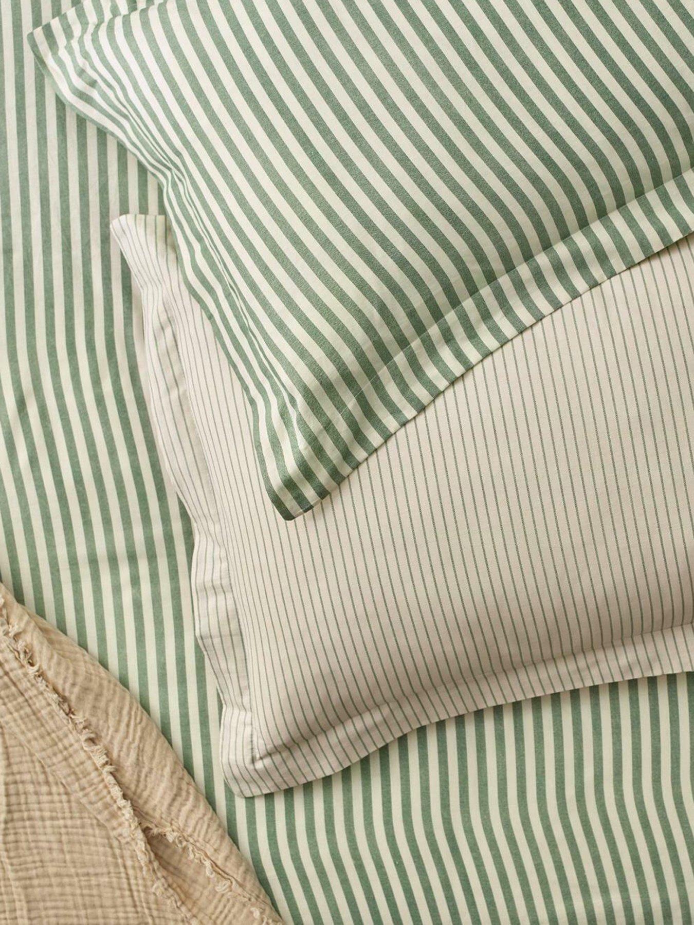 Image 4 of 5 of Yard Hebden Stripe 100% Cotton Duvet Set Forest