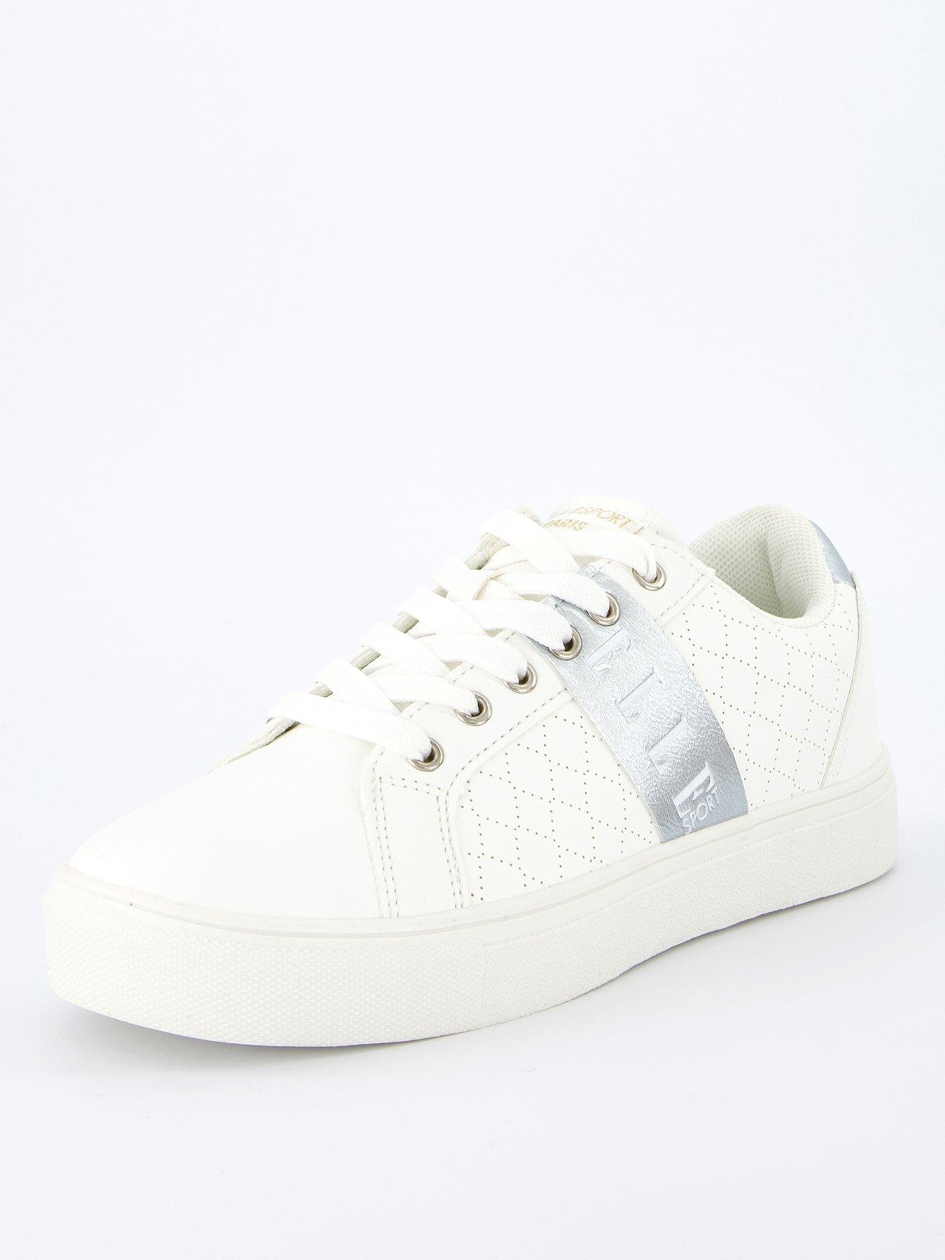  image of elle-sport-side-stripe-trainers-white