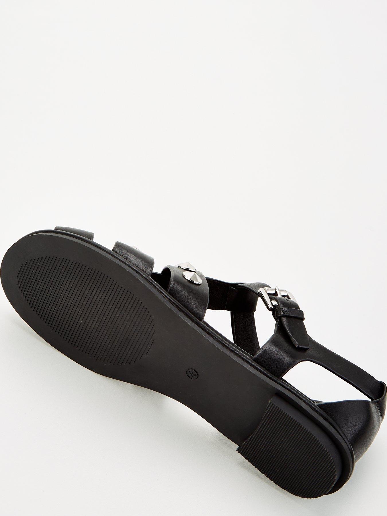  image of v-by-very-fishermans-sandal-with-studs-black
