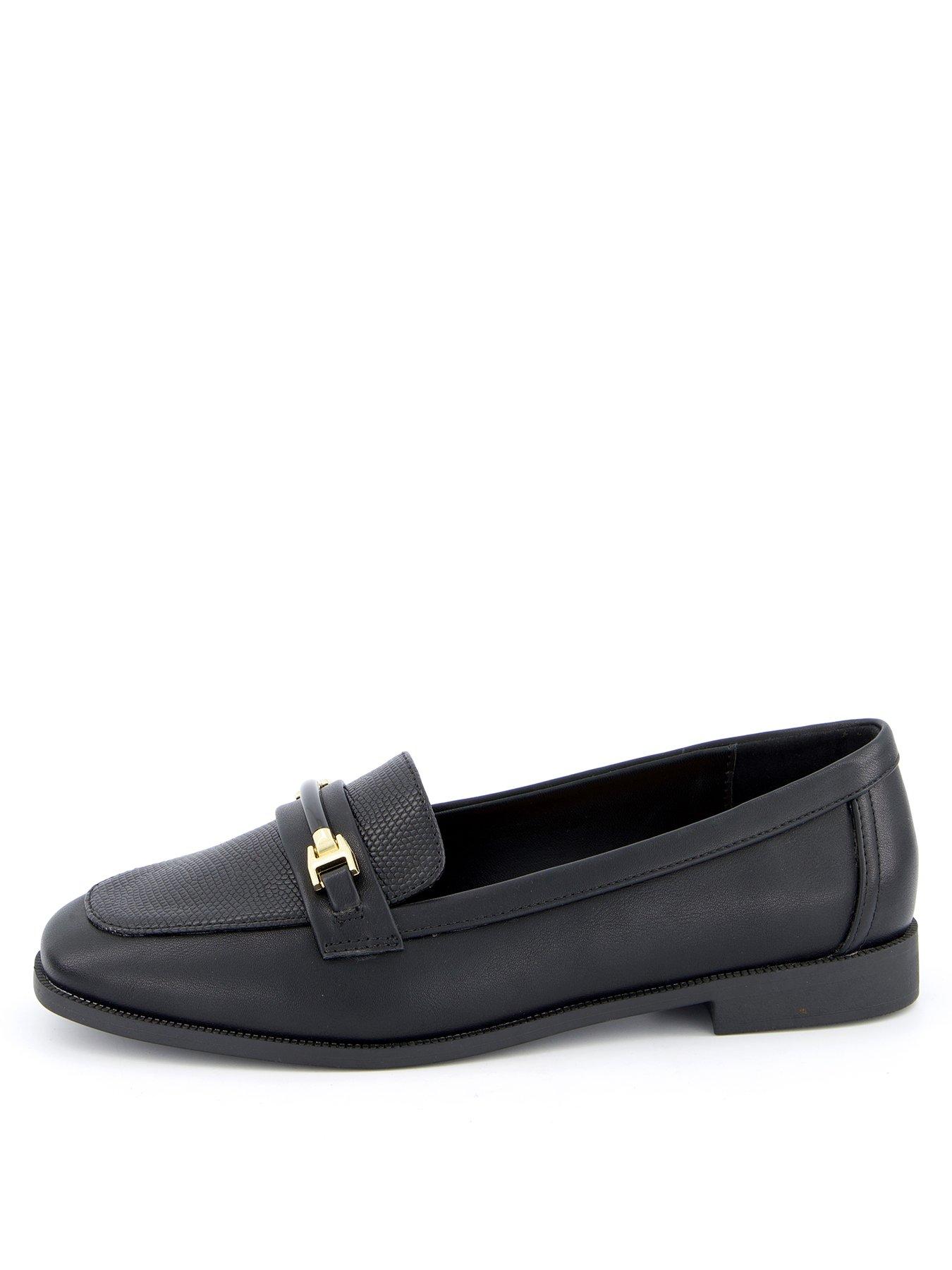  image of everyday-wide-fit-snaffle-loafer-black