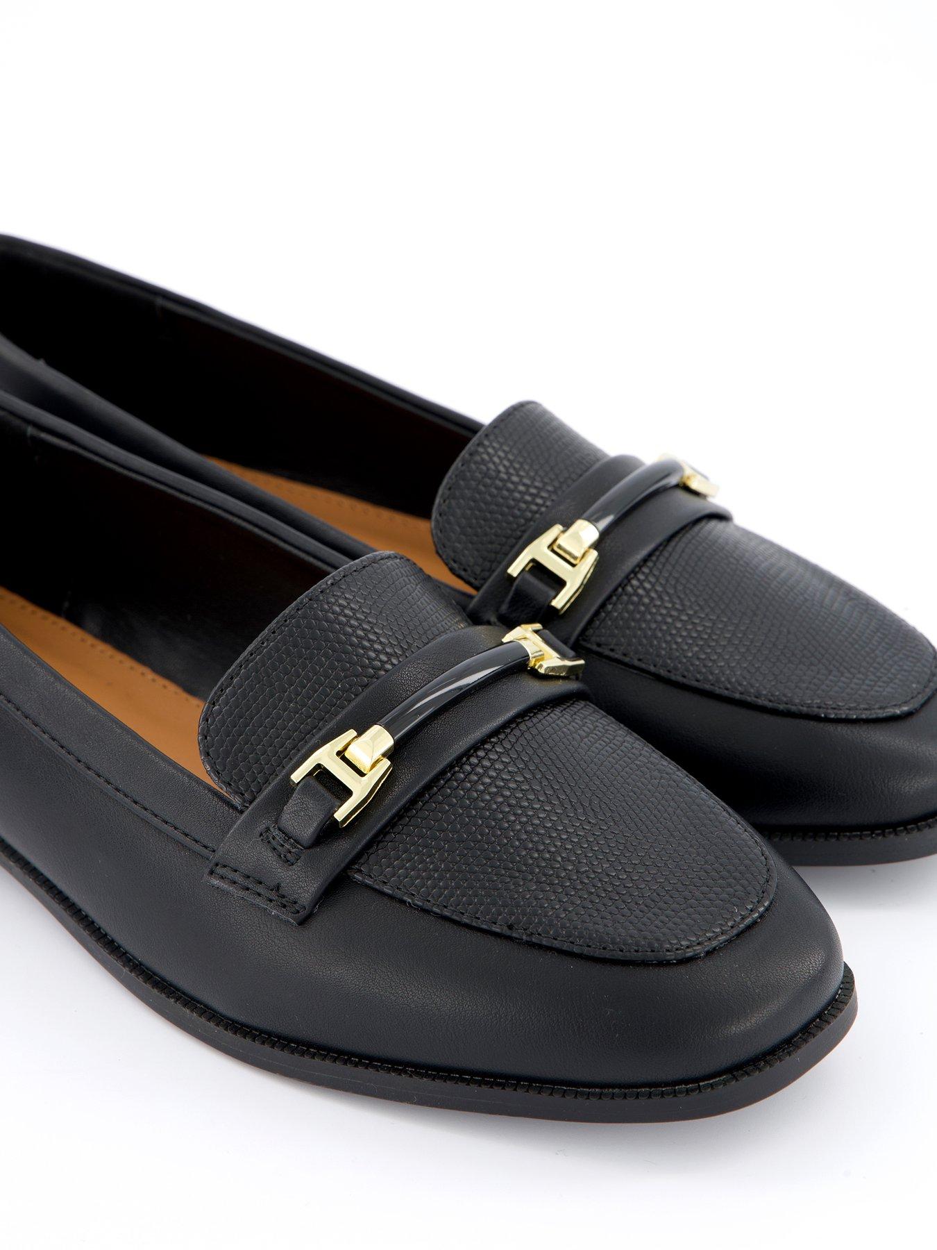  image of everyday-wide-fit-snaffle-loafer-black