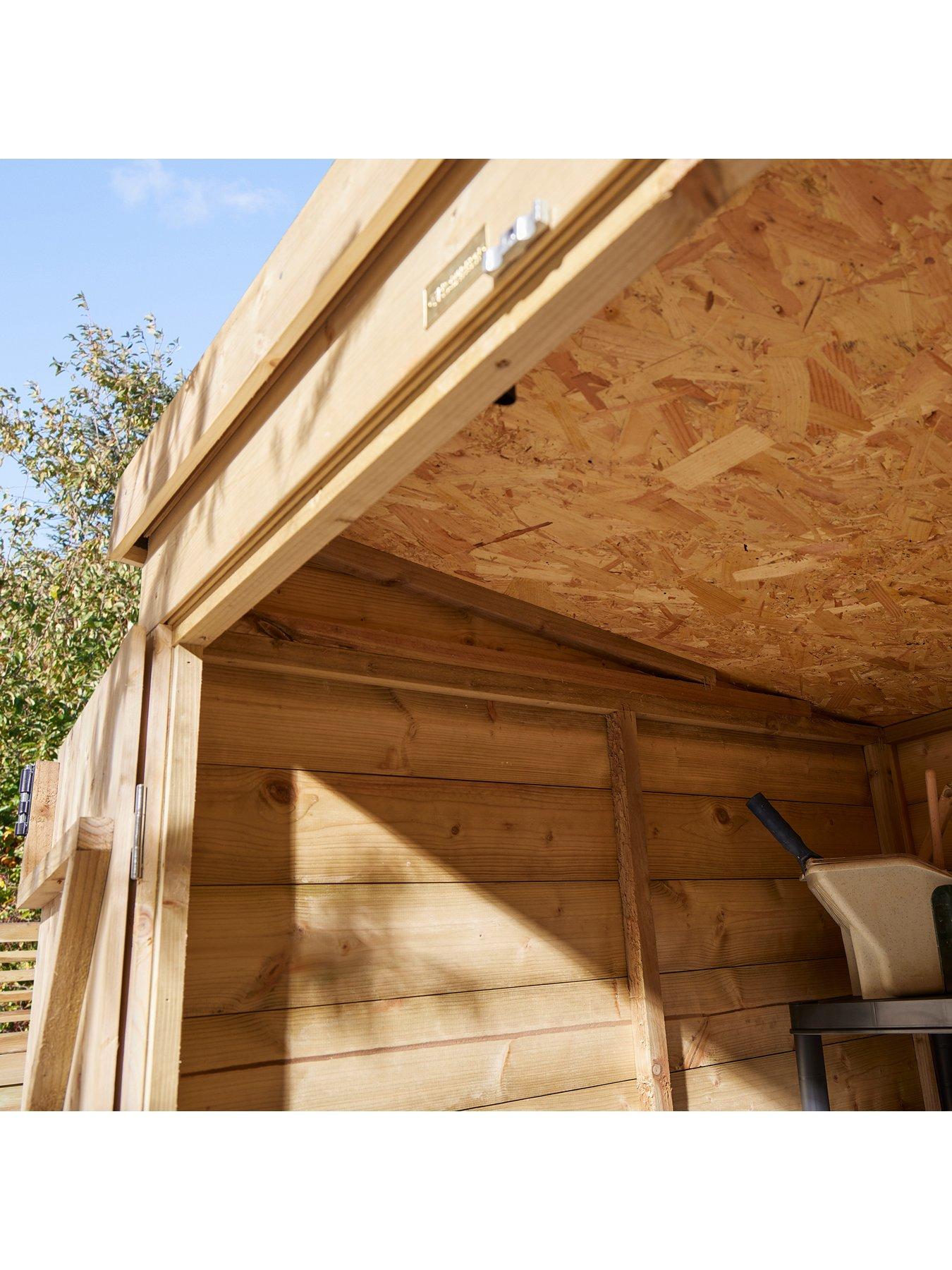  image of rowlinson-4x4ftnbspshiplap-pent-shed-double-door