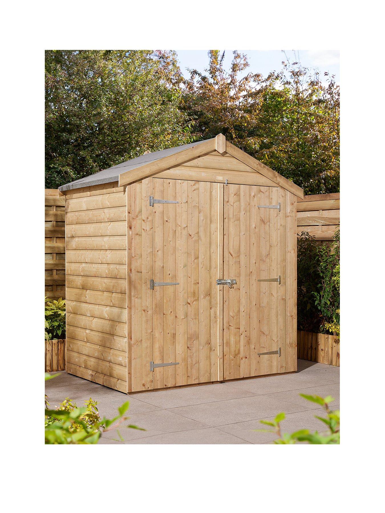 Rowlinson 6 x 4 Premier Shiplap Windowless Double Door Apex Shed