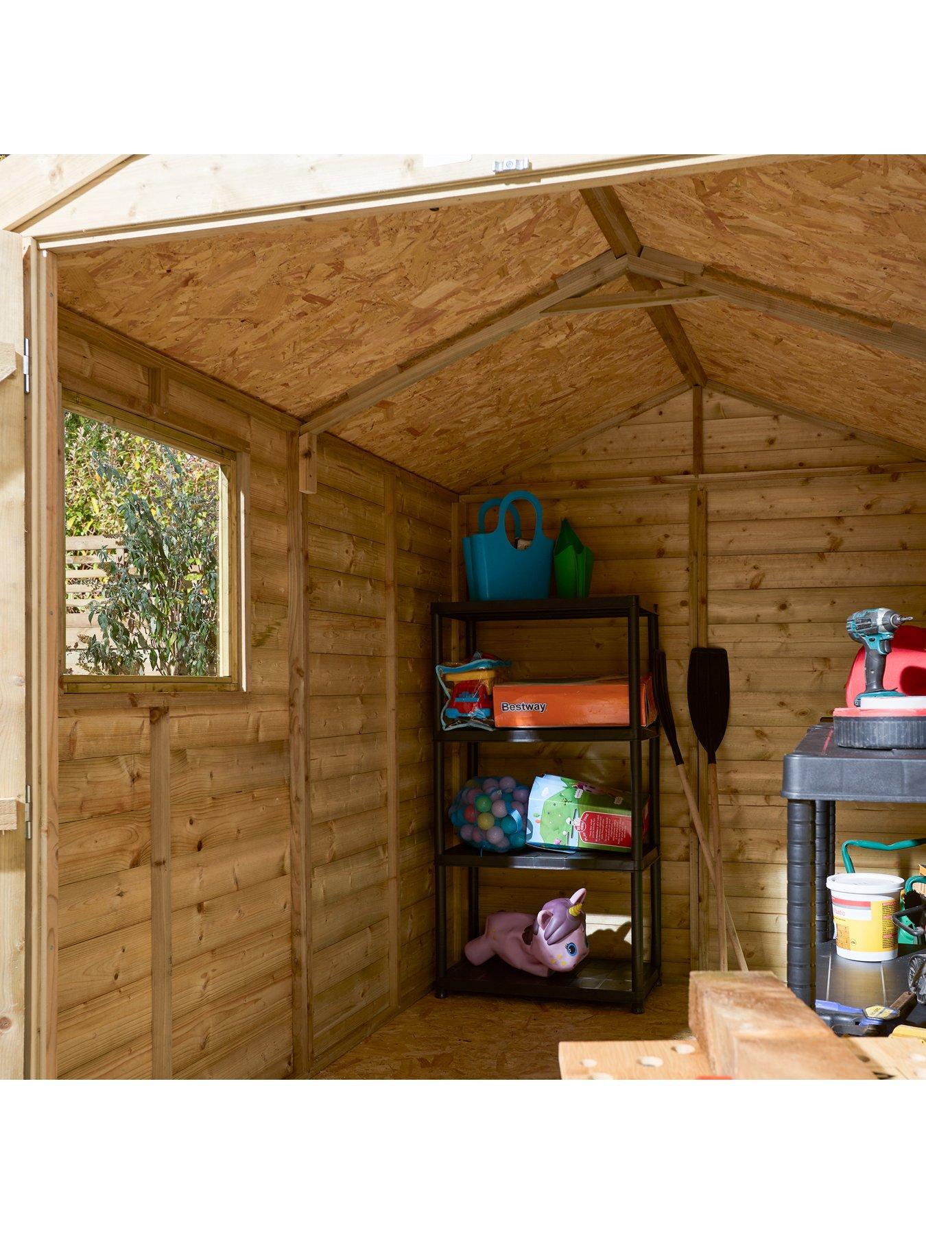  image of rowlinson-8x6ft-shiplap-apex-shed-double-door-with-window