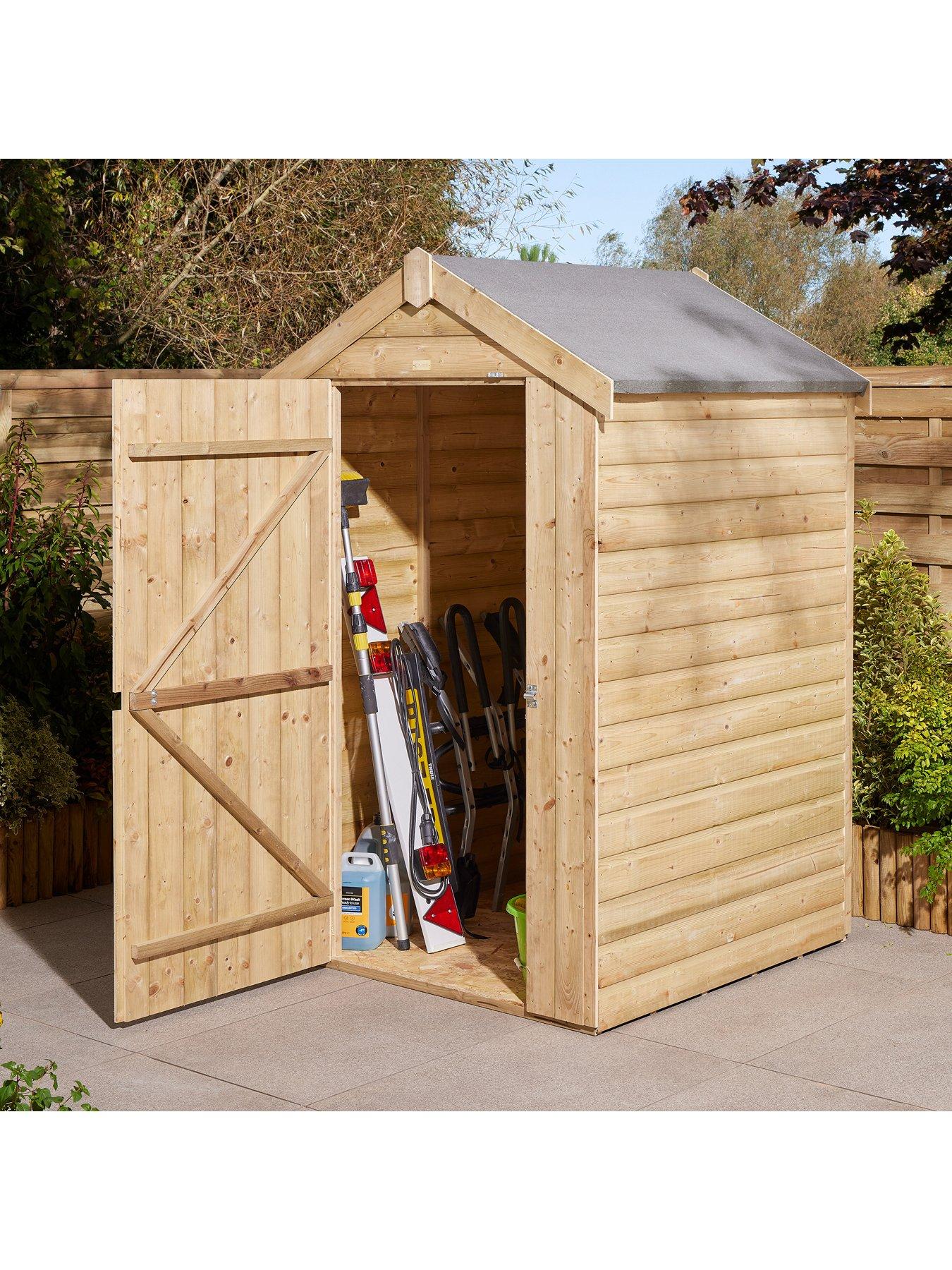  image of rowlinson-4x4ftnbspshiplap-apex-shed--nbspsingle-door