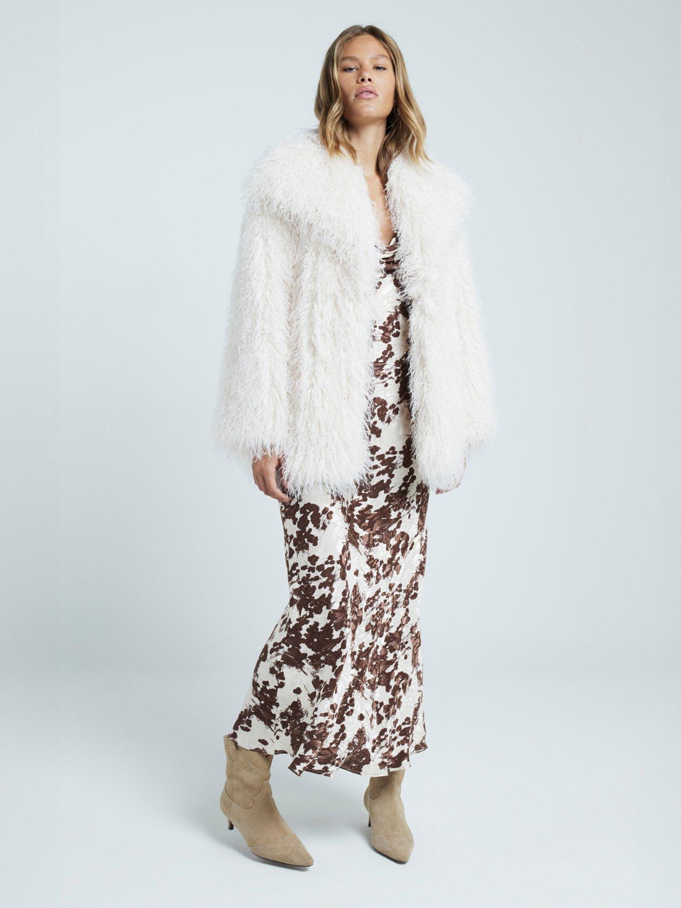 undefined Oversized Mongolian Jacket - Cream