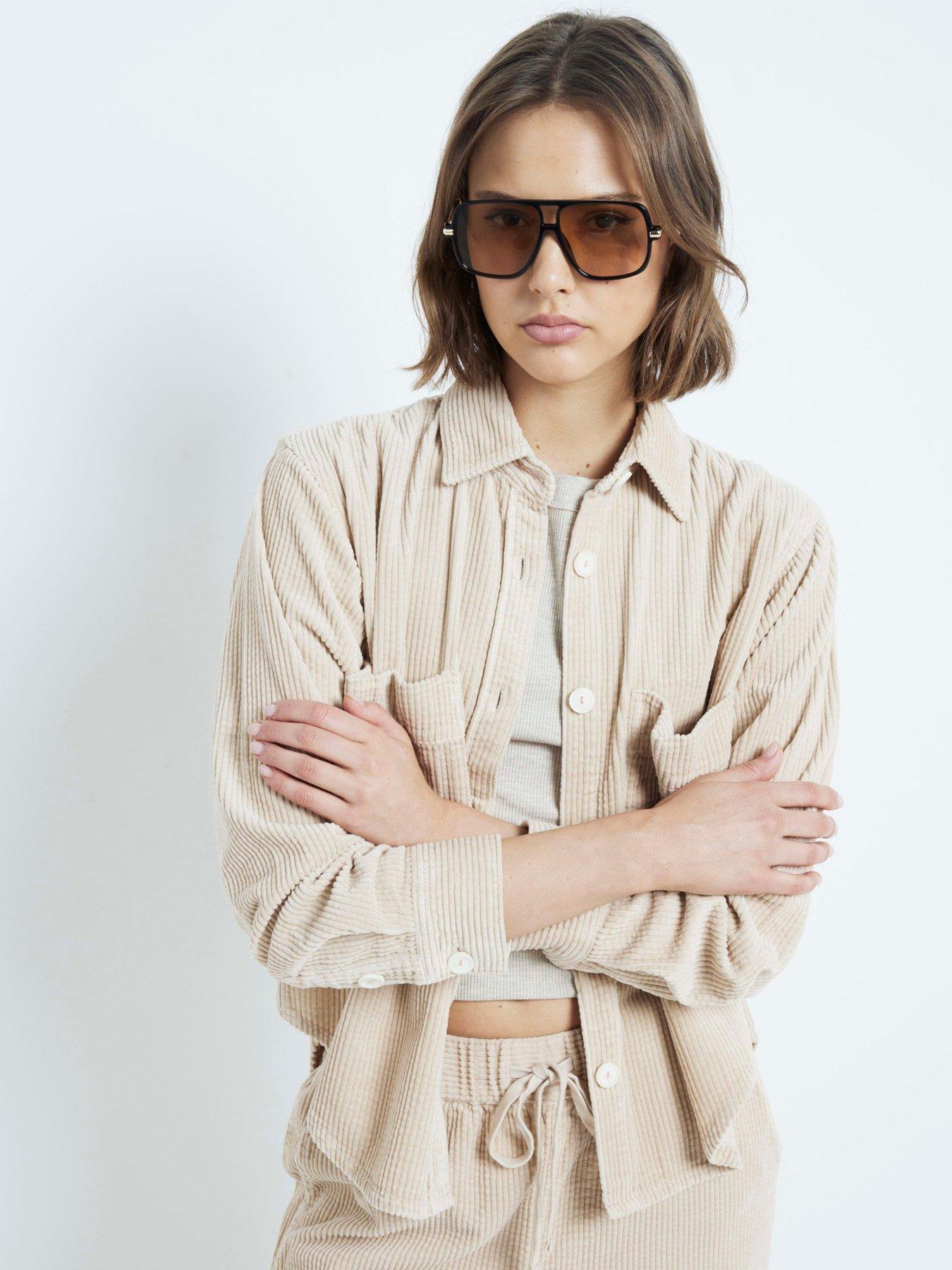 undefined Relaxed Corduroy Shirt - Beige