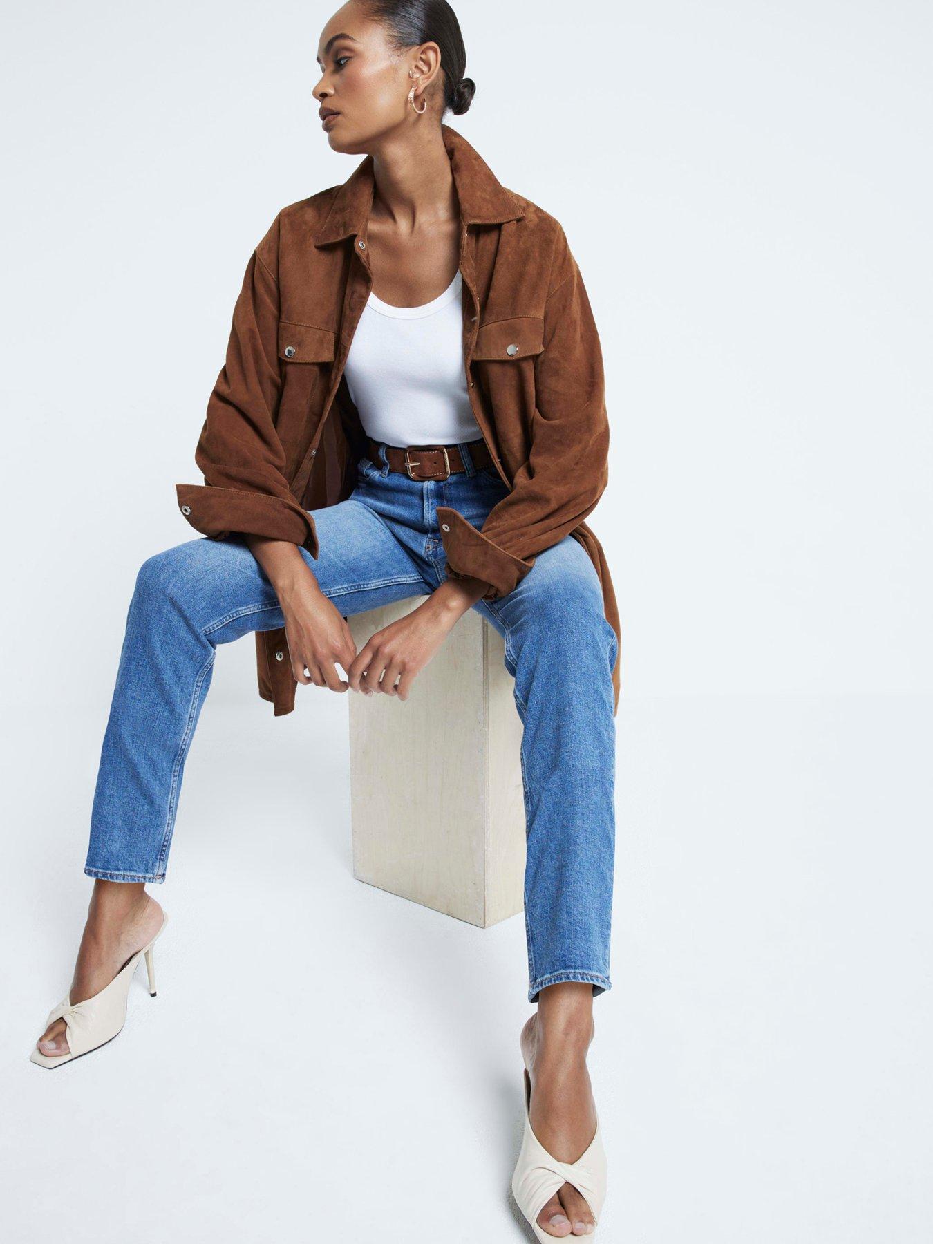  image of river-island-slim-ankle-length-jeans-dark-denim-blue