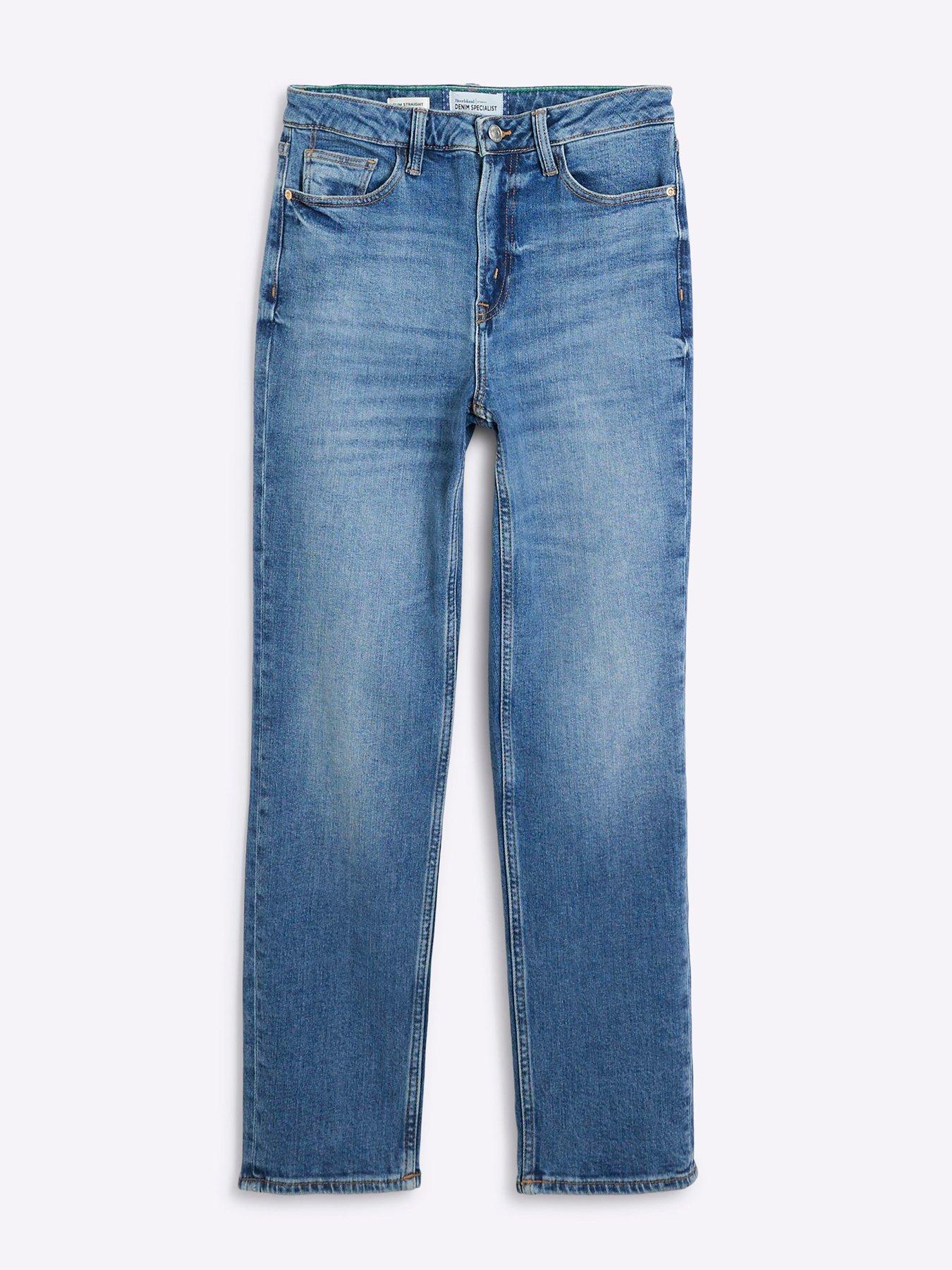  image of river-island-slim-ankle-length-jeans-dark-denim-blue
