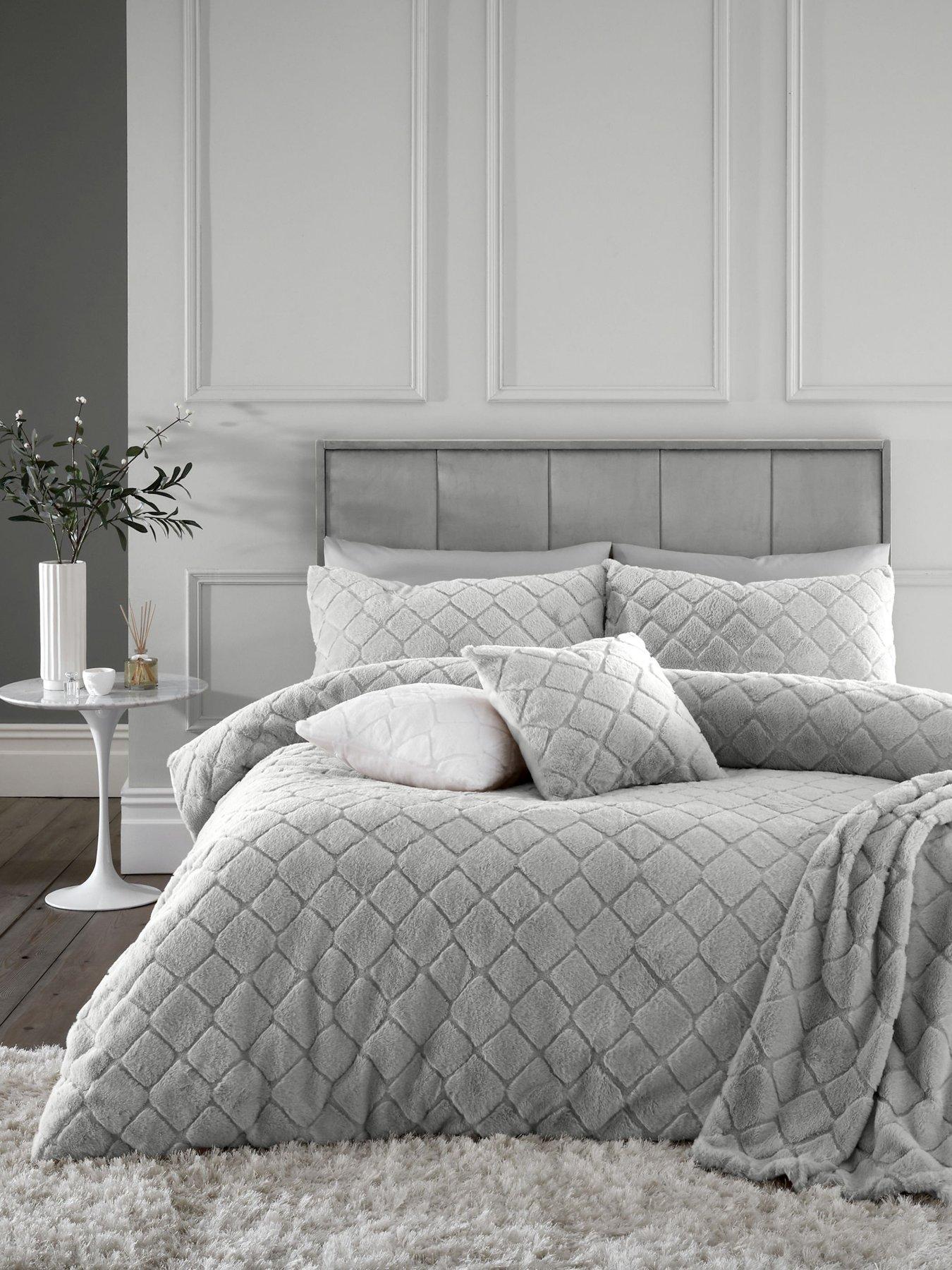 undefined Cosy Diamond Duvet Cover Set - Silver
