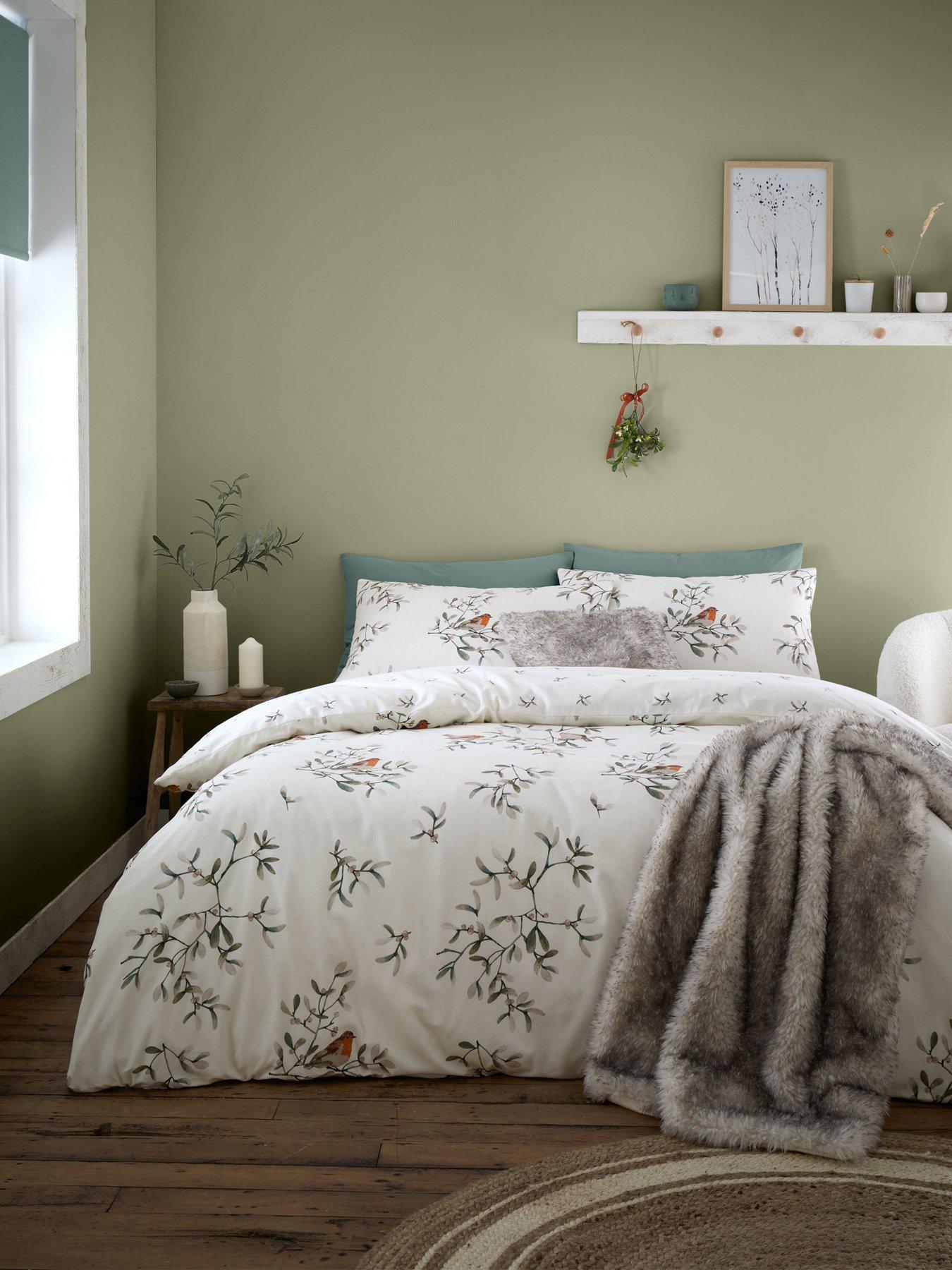undefined Mistletoe Robins Christmas Duvet Cover Set