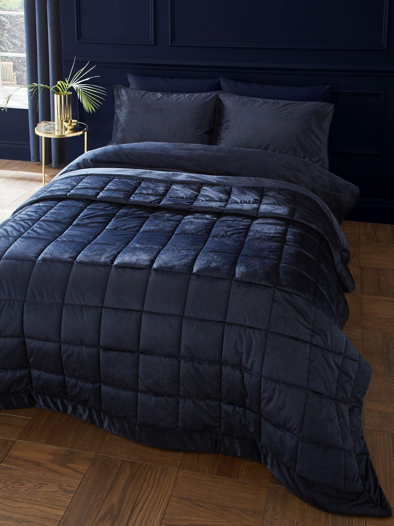 Catherine Lansfield Kingsley Matt Velvet Bedspread Throw