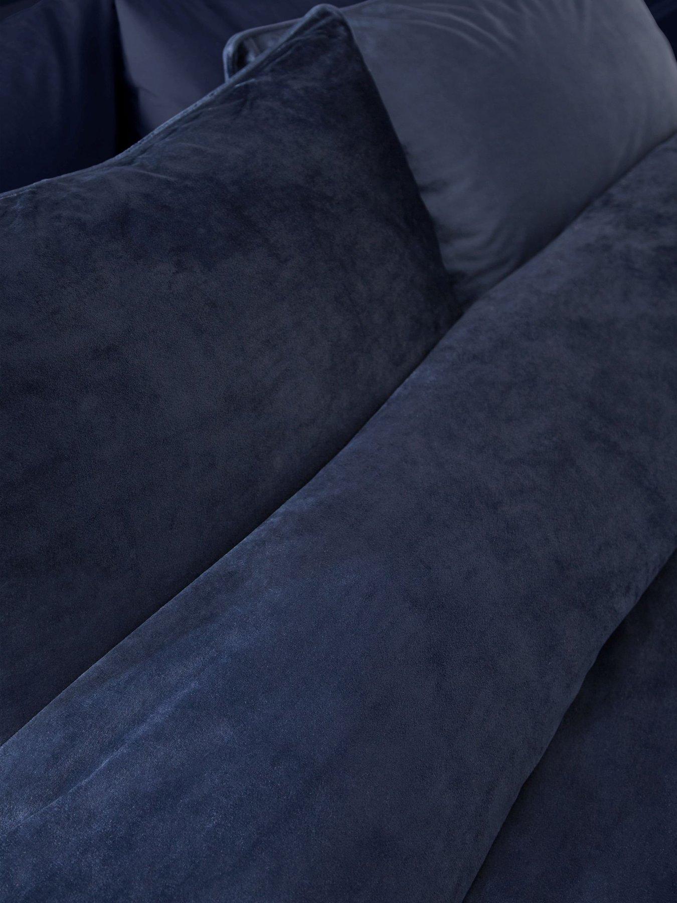 Image 4 of 4 of Catherine Lansfield Kingsley Matt Velvet Navy Duvet Set