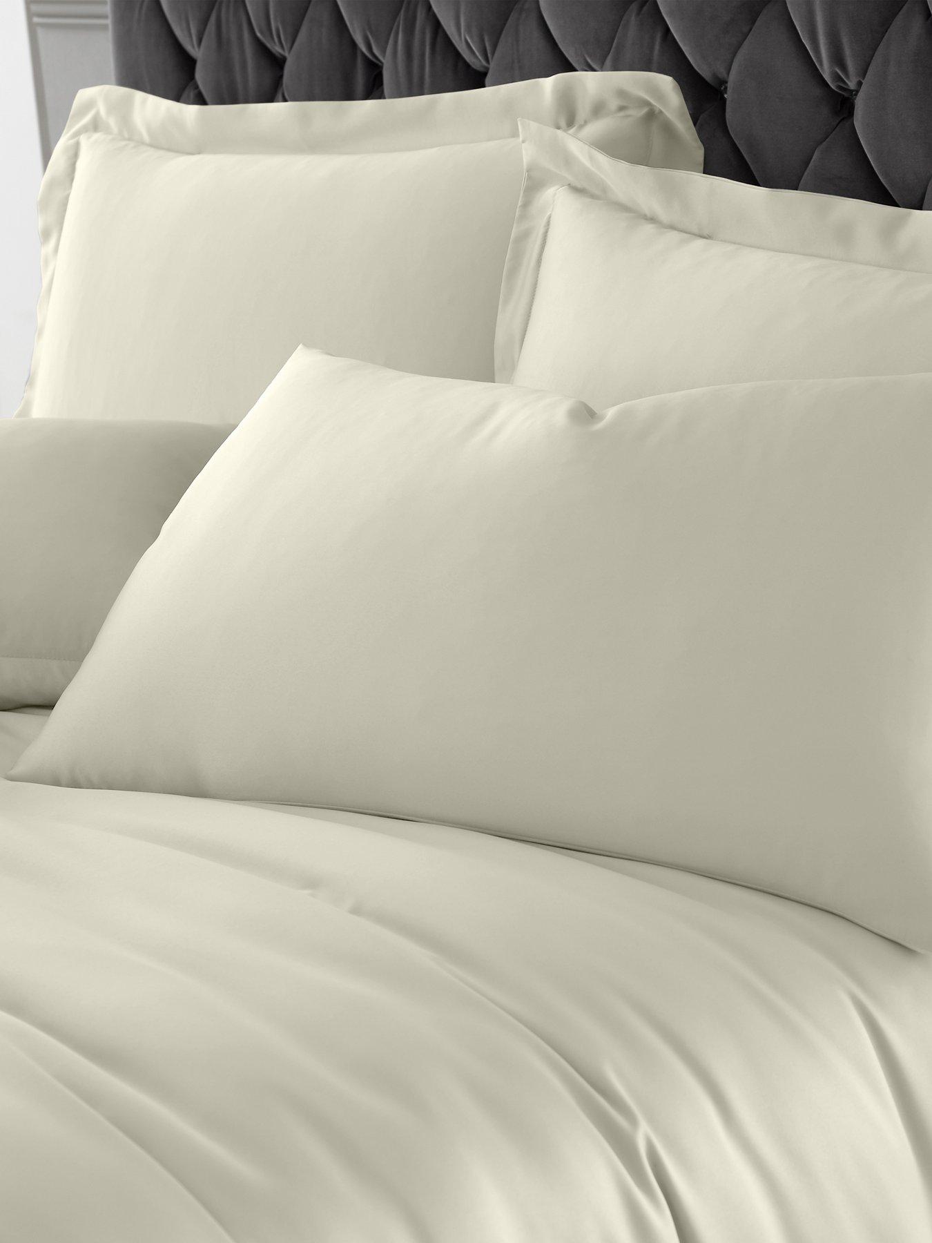 Image 1 of 2 of Catherine Lansfield Silky Soft Satin Standard Pillowcase Pair &ndash; Champagne