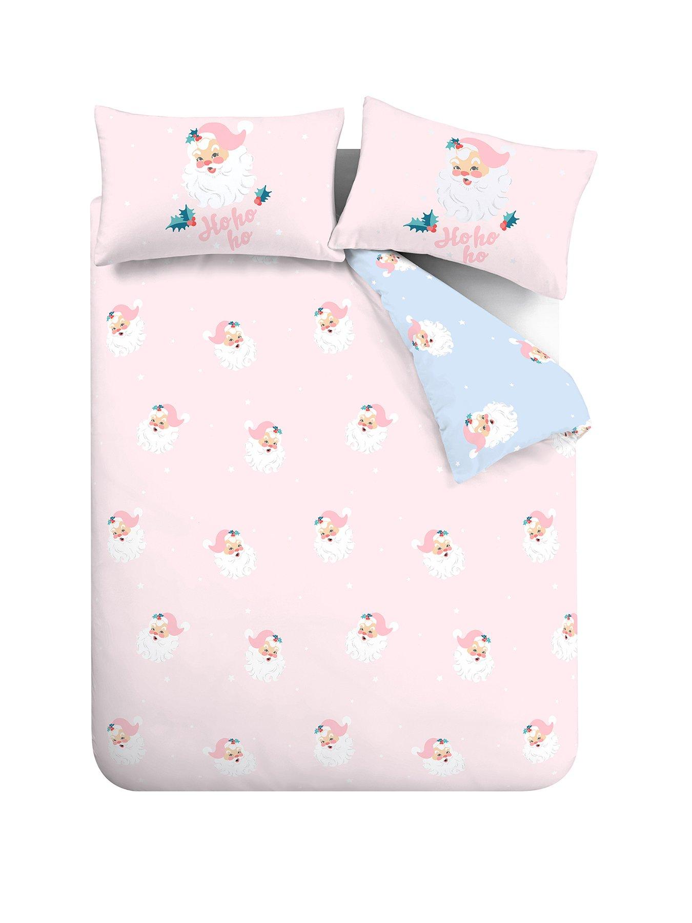  image of catherine-lansfield-vintage-christmas-santa-duvet-set--single