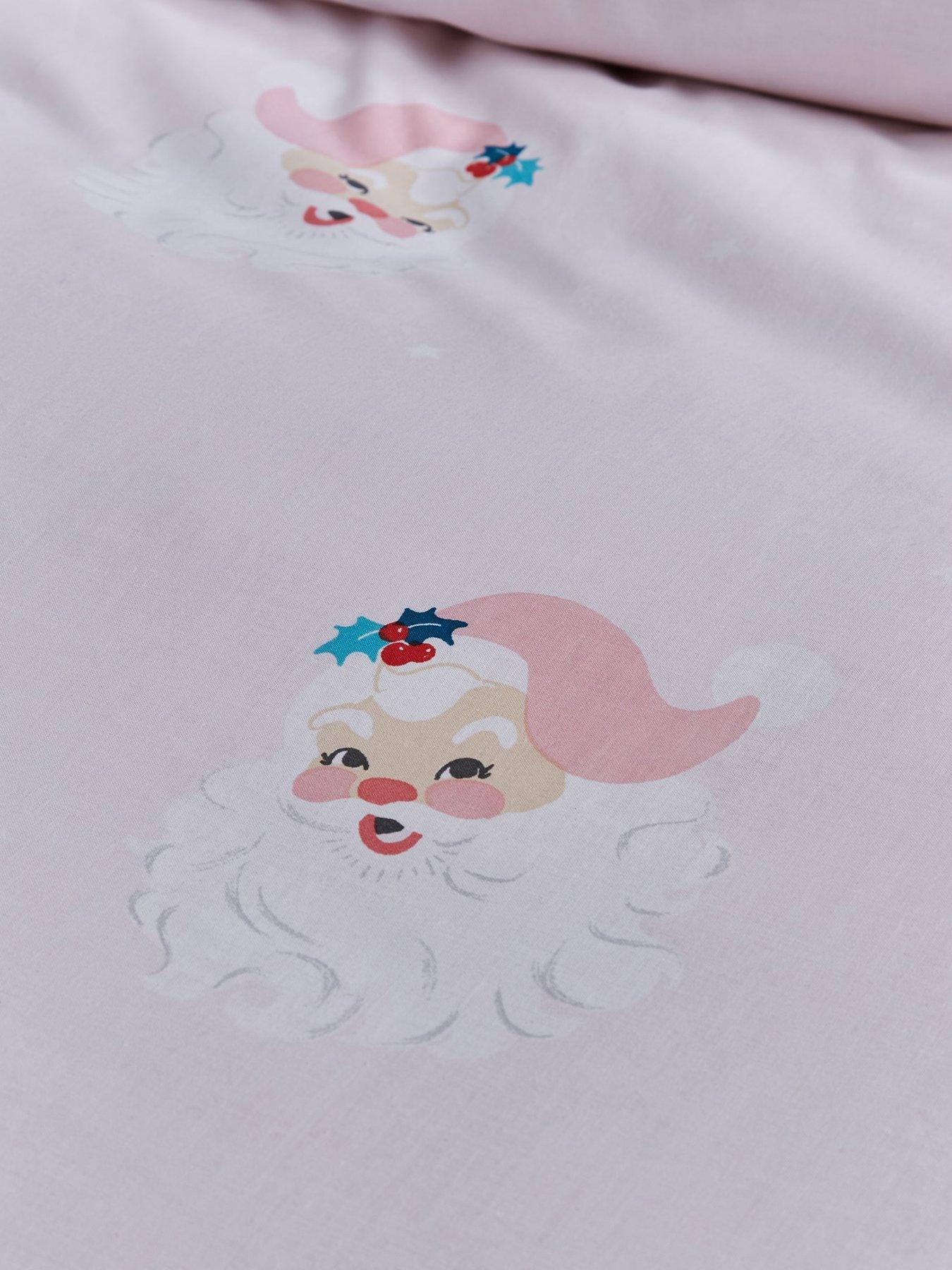  image of catherine-lansfield-vintage-christmas-santa-duvet-set--single