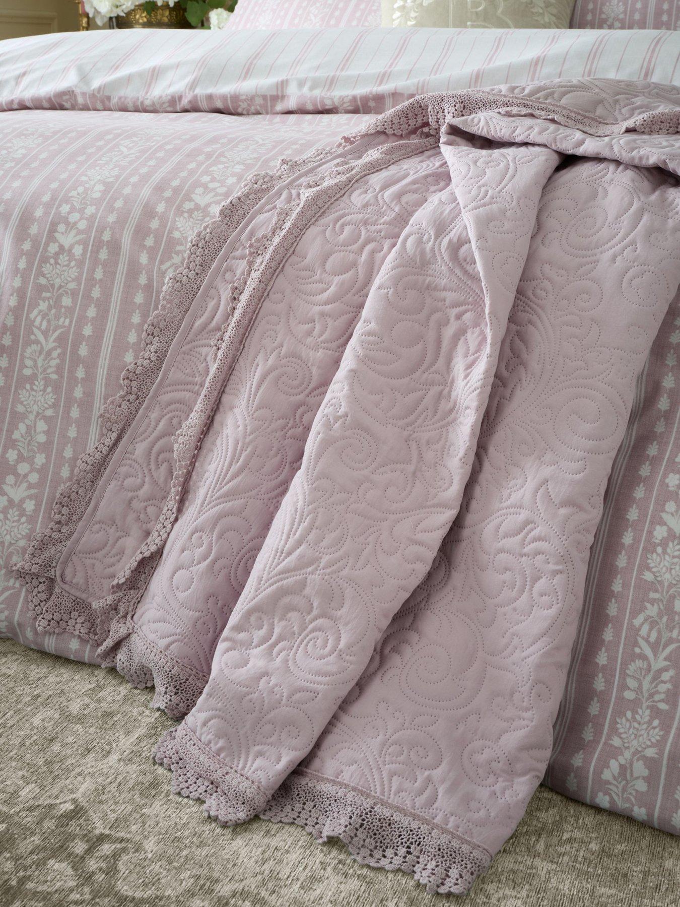  image of bridgerton-by-catherine-lansfield-silhouette-lace-bedspread-throw