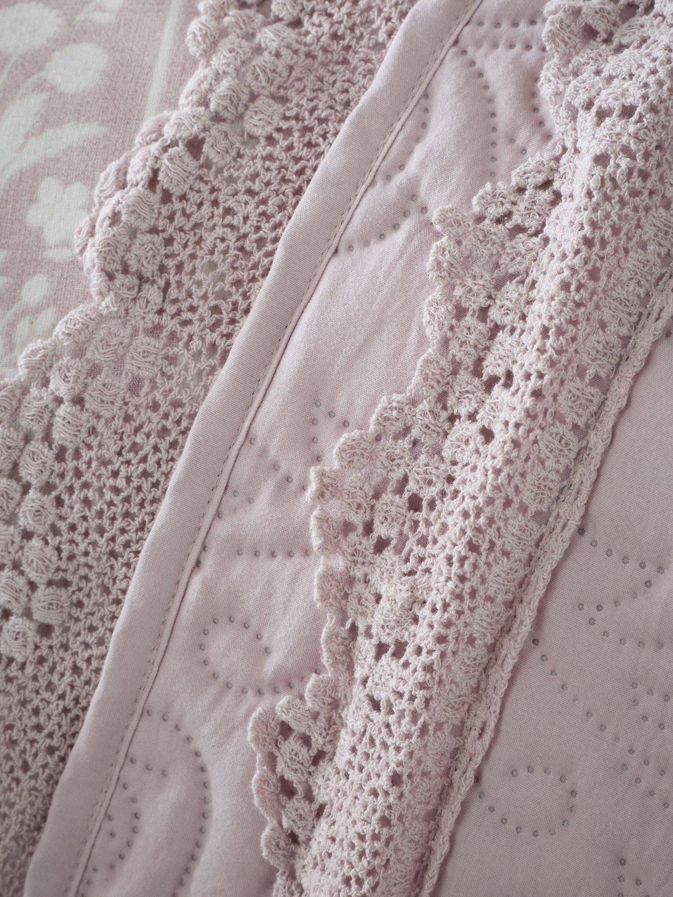  image of bridgerton-by-catherine-lansfield-silhouette-lace-bedspread-throw
