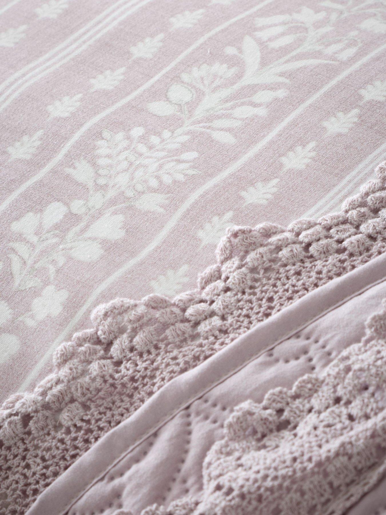  image of bridgerton-by-catherine-lansfield-silhouette-lace-bedspread-throw