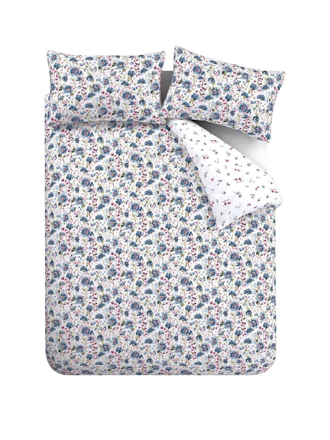  image of bianca-brushed-100-cotton-ophelia-floral-duvet-cover-set
