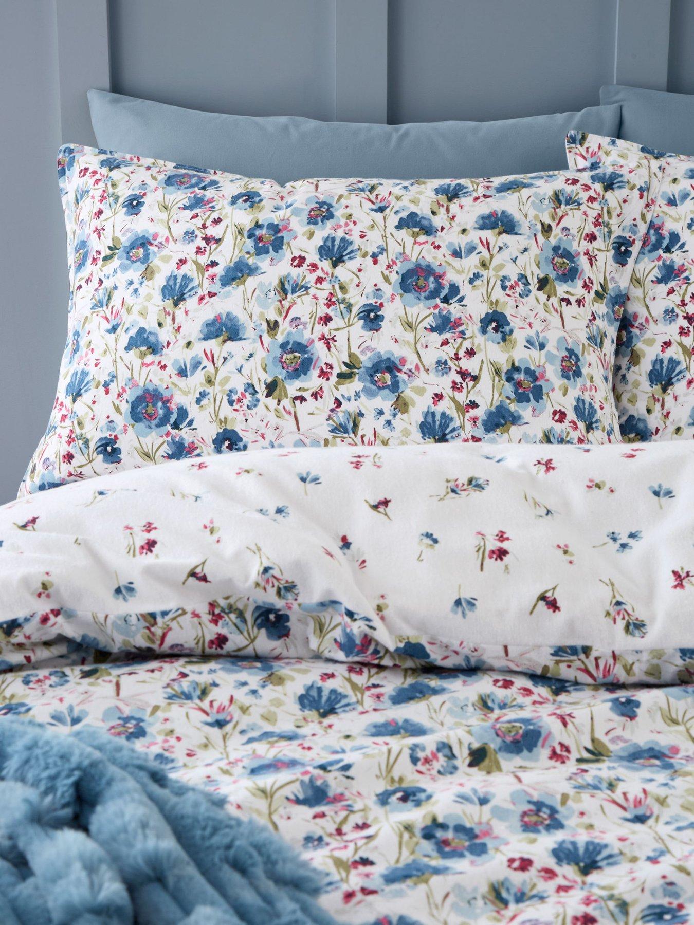  image of bianca-brushed-100-cotton-ophelia-floral-duvet-cover-set