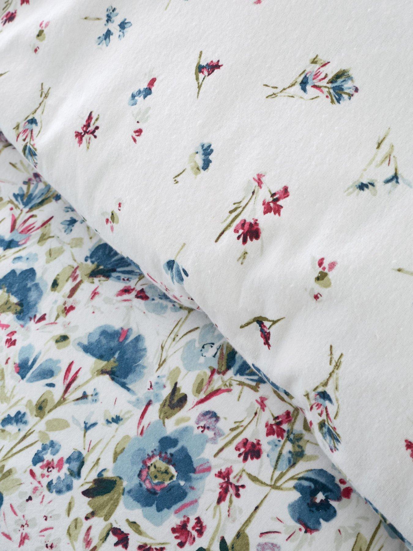  image of bianca-brushed-100-cotton-ophelia-floral-duvet-cover-set