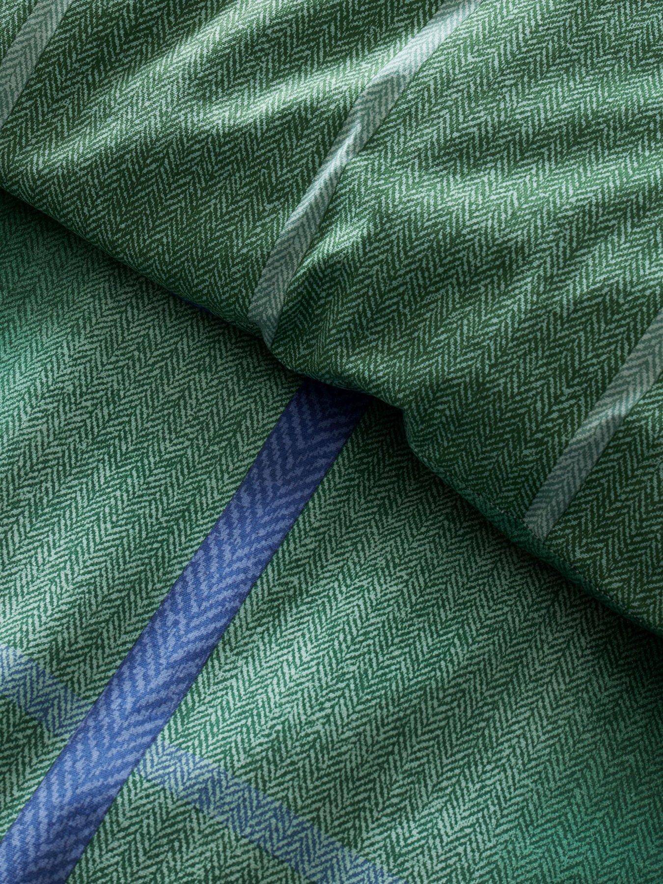 image of catherine-lansfield-brushed-100-cotton-melrose-tweed-duvet-set-green