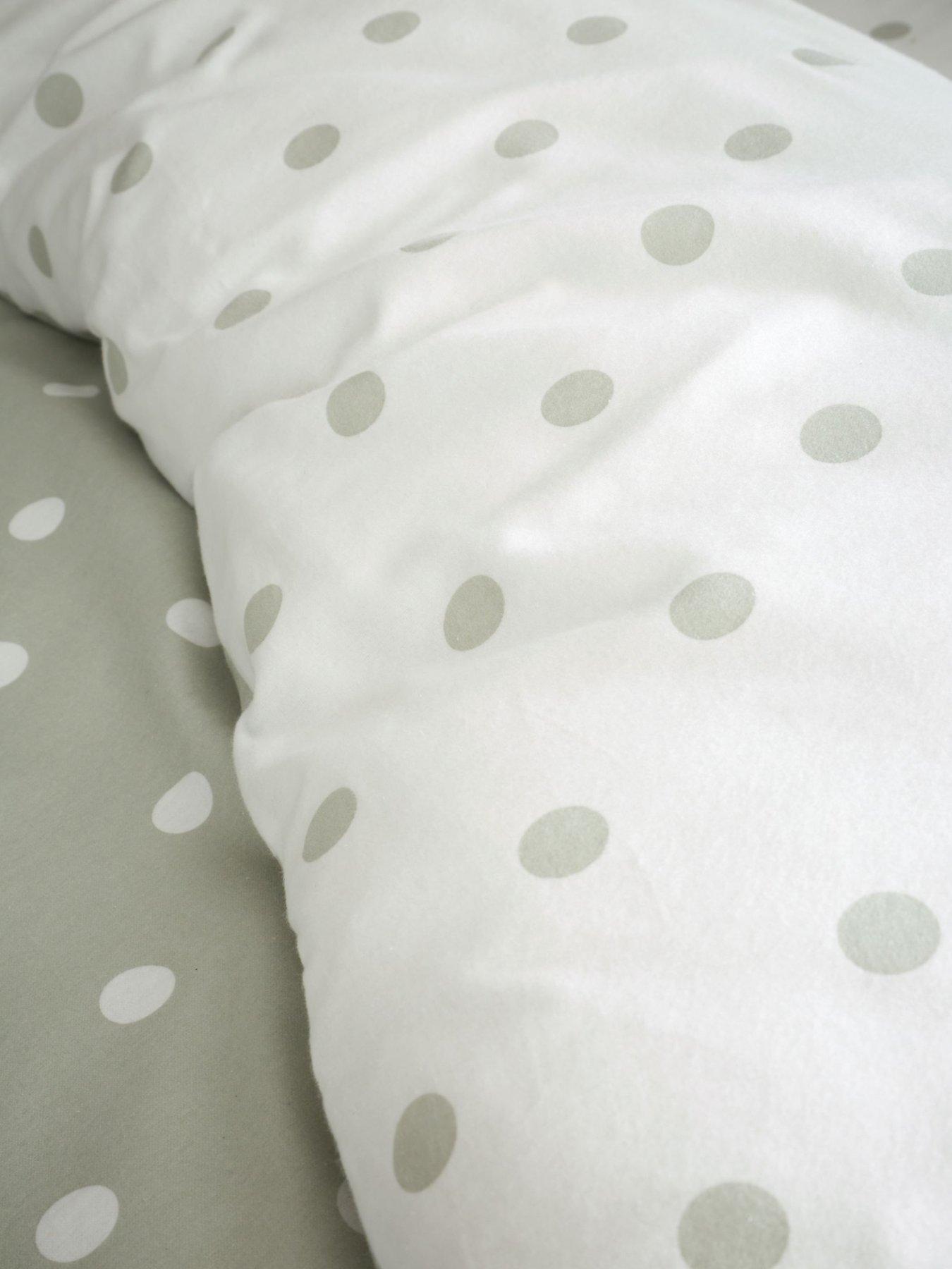  image of catherine-lansfield-polka-dot-100-brushed-cotton-duvet-set