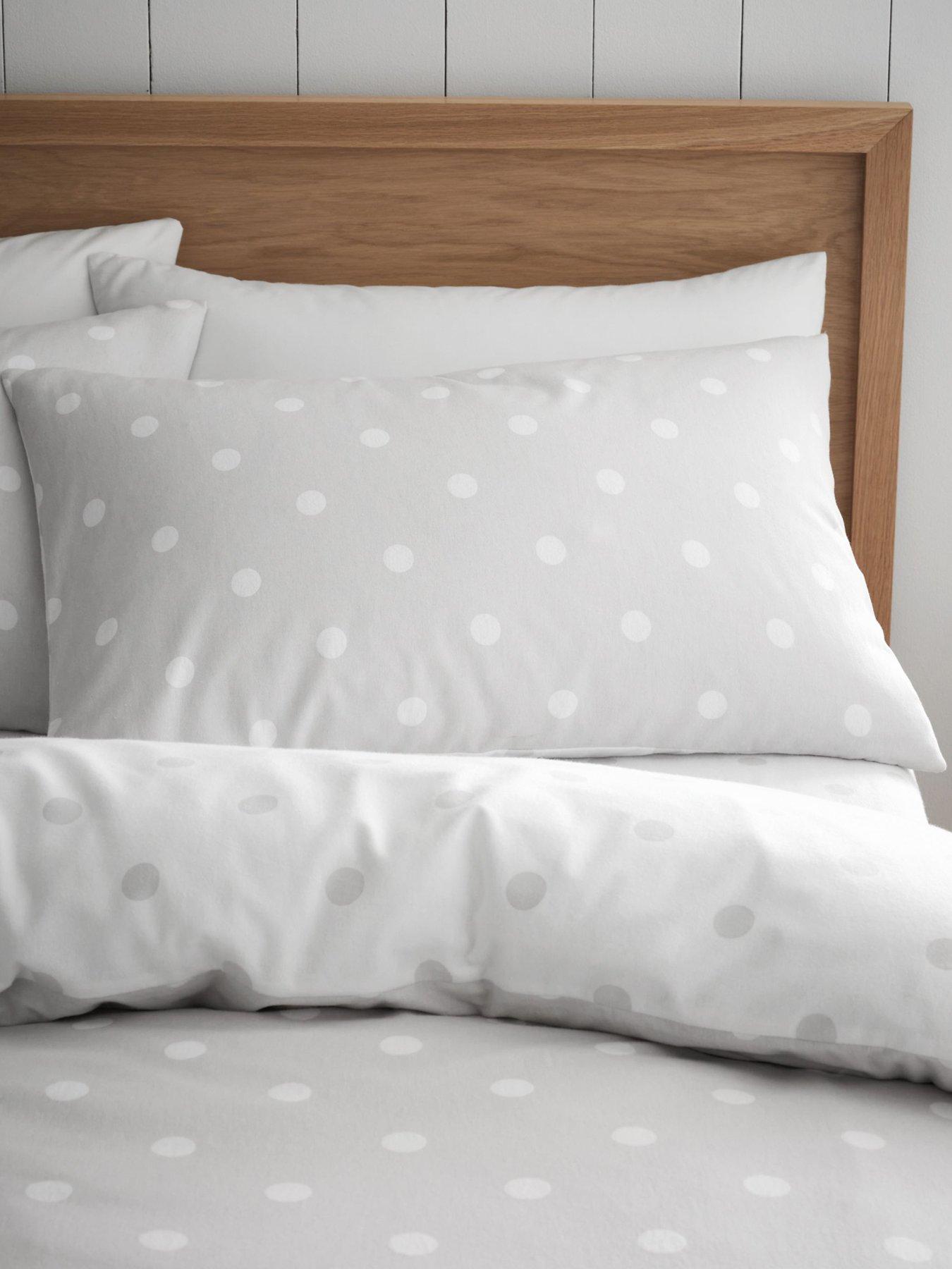  image of catherine-lansfield-polka-dot-100-brushed-cotton-duvet-set