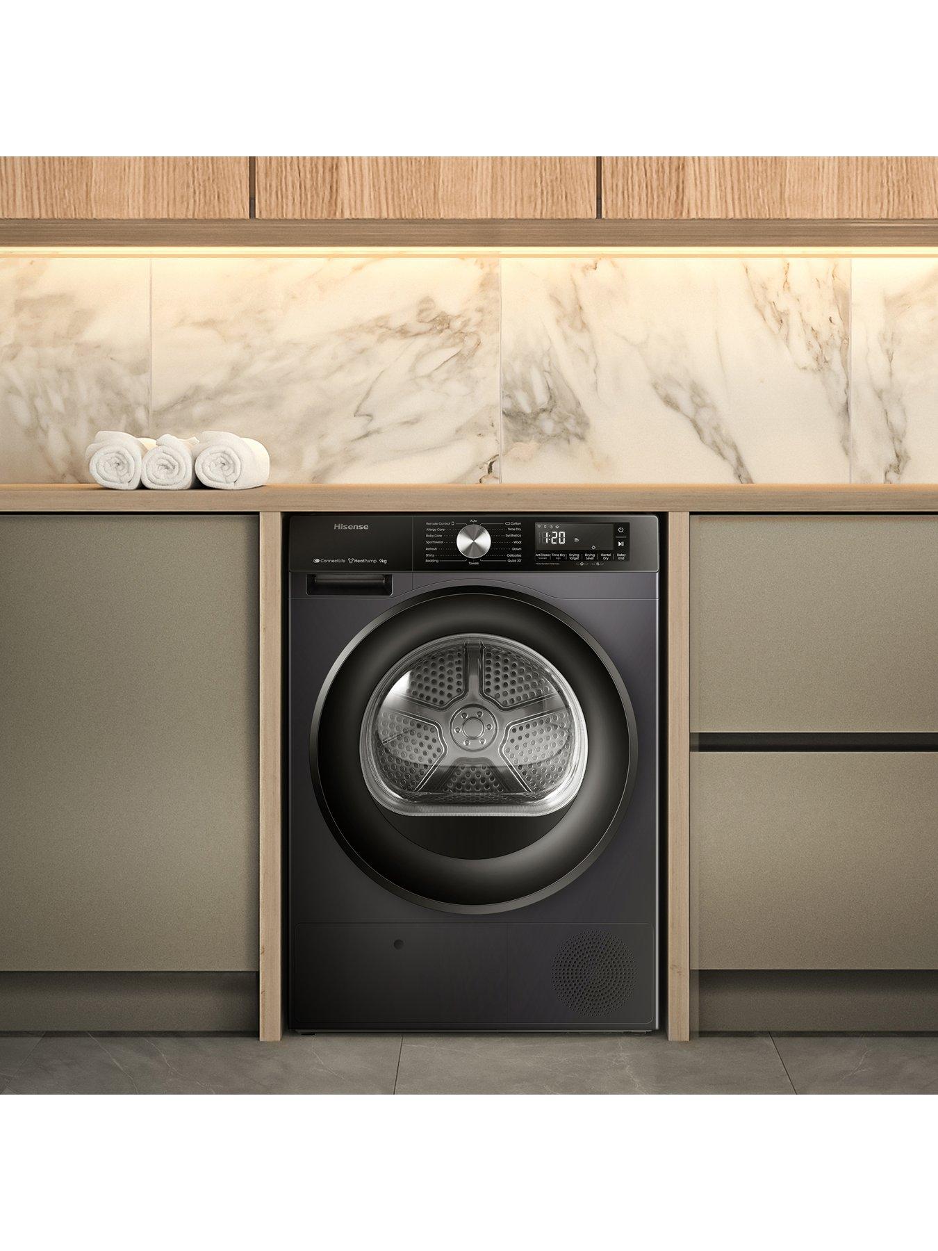  image of hisense-3s-series-dh3s902bb3-wifi-enabled-9-kg-a-rated-heat-pump-tumble-dryer--black