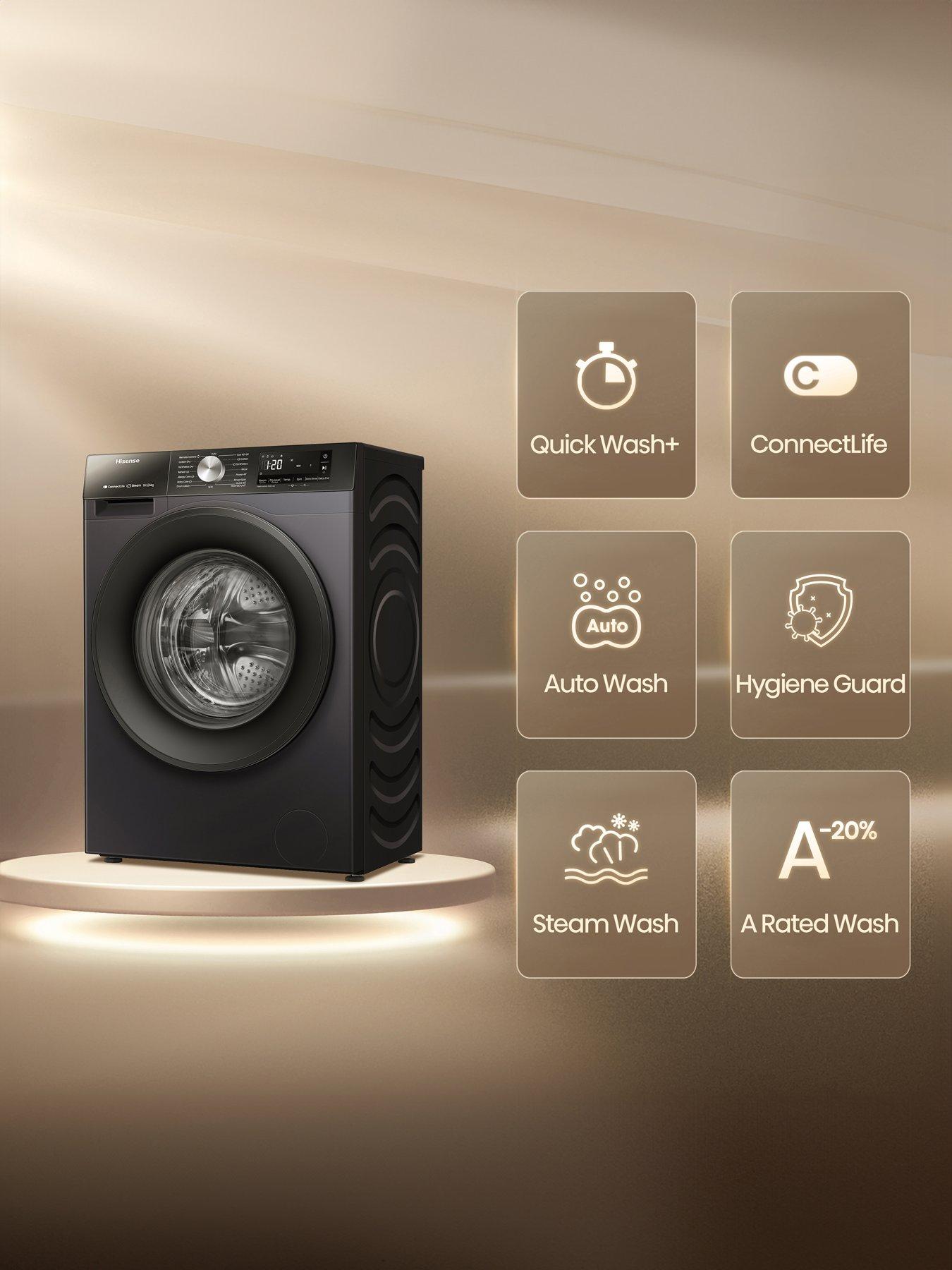  image of hisense-3s-series-wd3s1043bb3-wifi-enabled-10kg-wash-6kg-drynbsp1400-spin-washer-dryer-black
