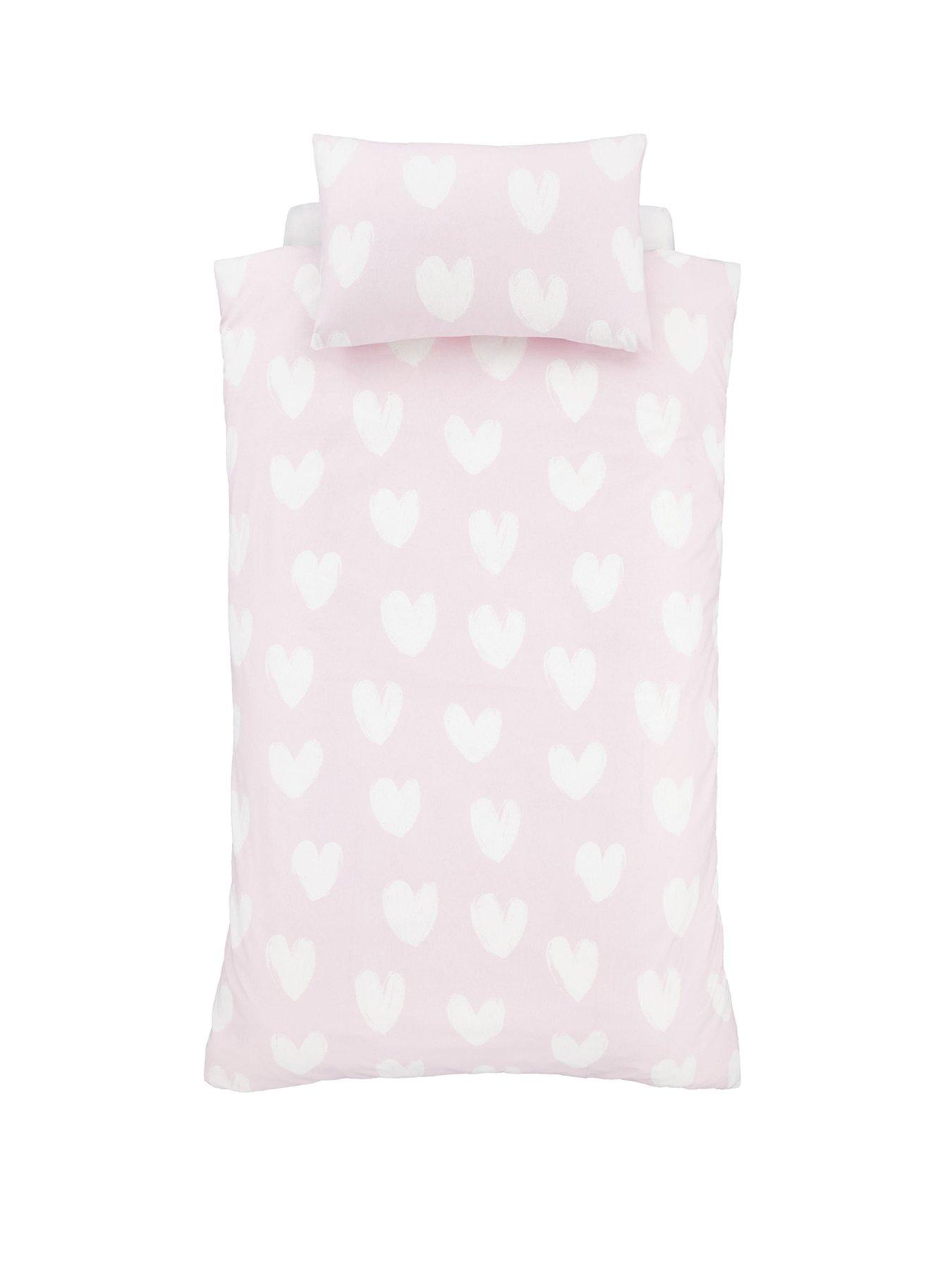  image of catherine-lansfield-hearts-100-brushed-cotton-duvet-set
