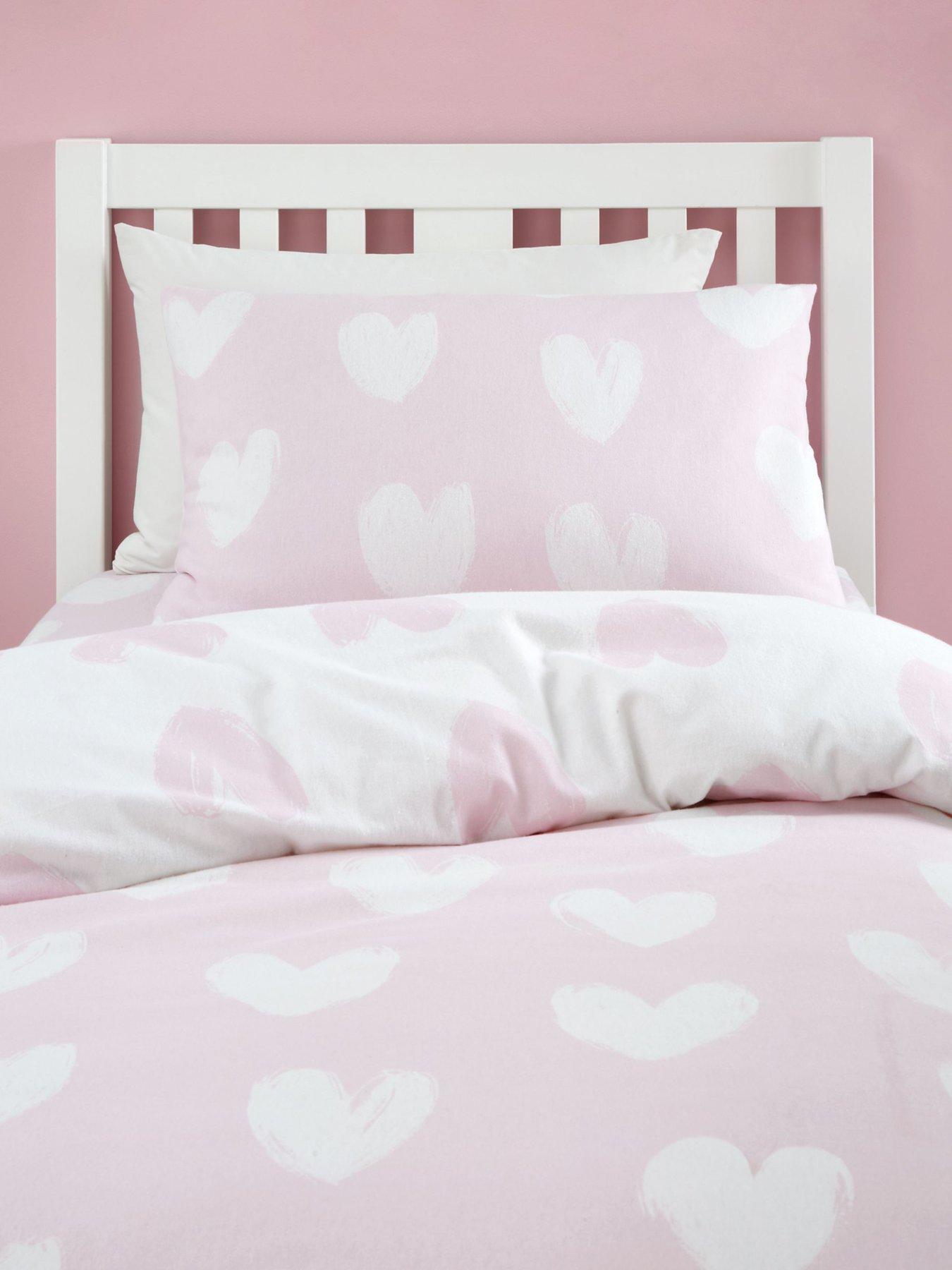  image of catherine-lansfield-hearts-100-brushed-cotton-duvet-set