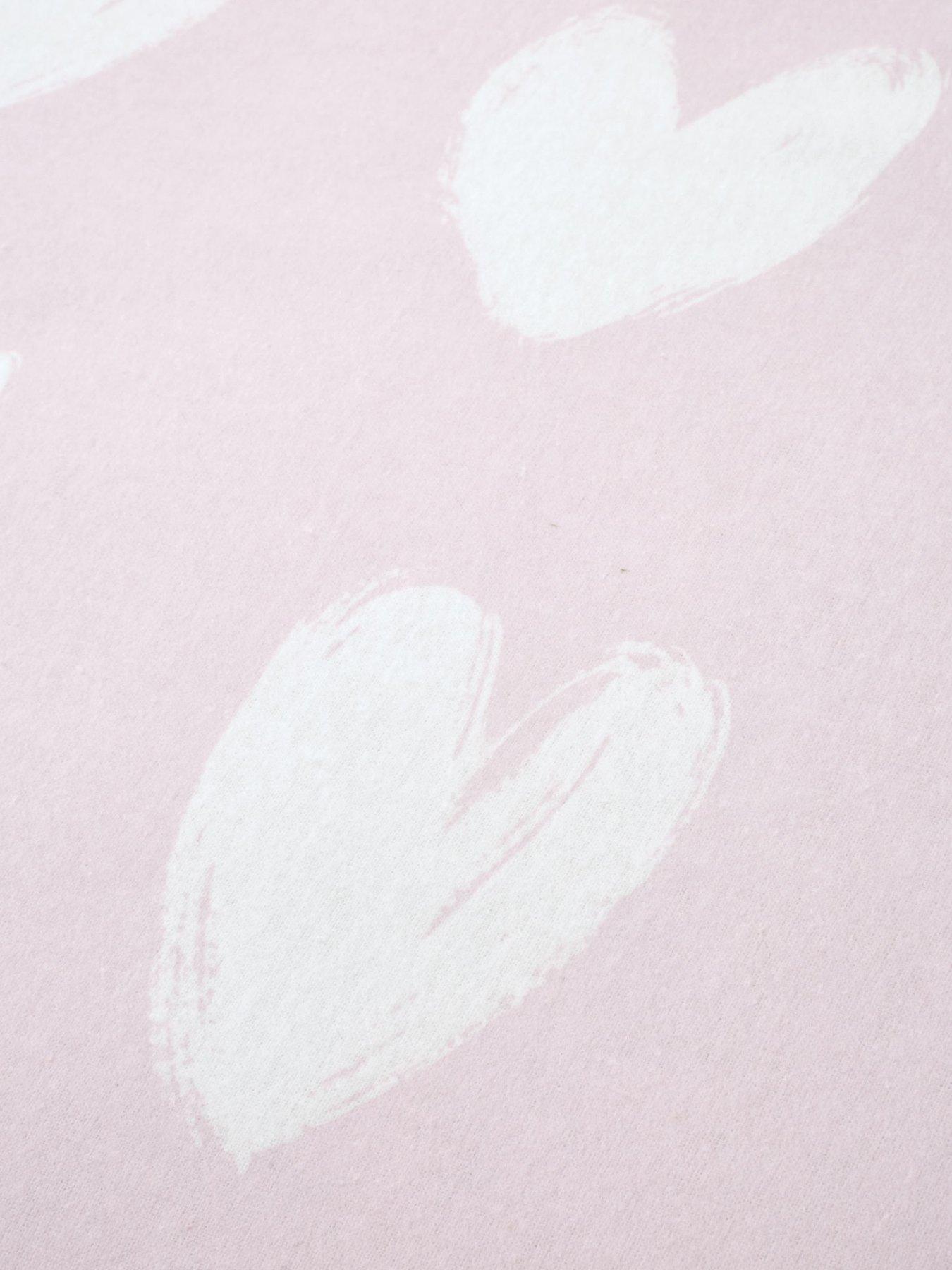  image of catherine-lansfield-brushed-hearts-fitted-sheet