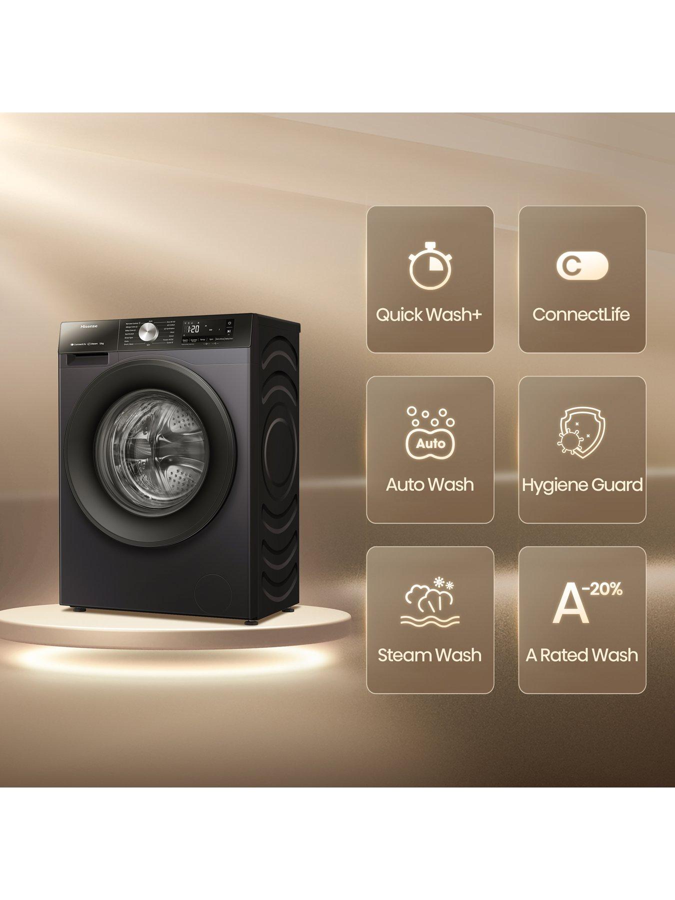 Image 2 of 8 of Hisense 3S Series WF3S1243BB3 WiFi-enabled 12kg Wash, 1400 Spin Washing Machine - Black