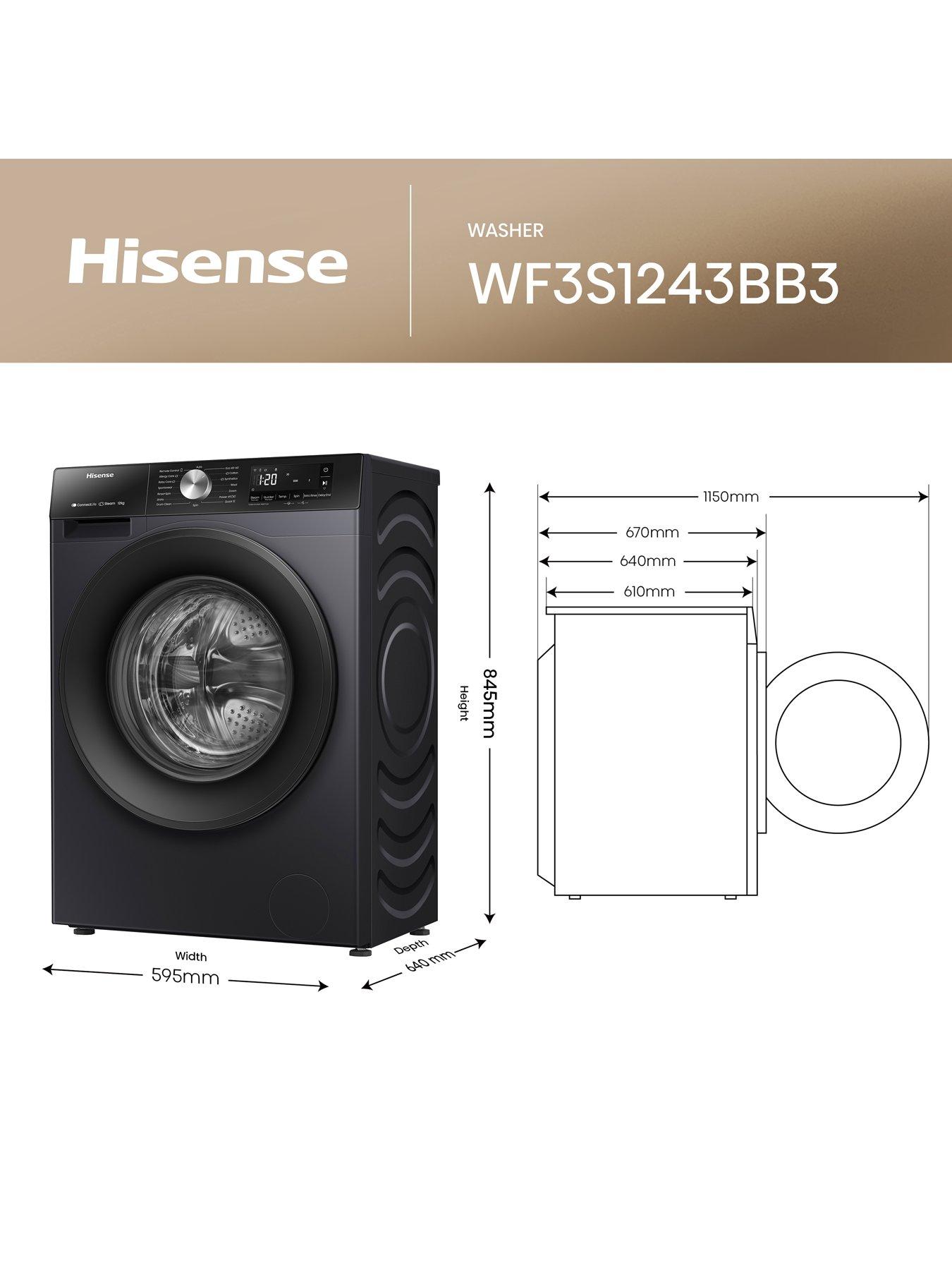 Image 5 of 8 of Hisense 3S Series WF3S1243BB3 WiFi-enabled 12kg Wash, 1400 Spin Washing Machine - Black