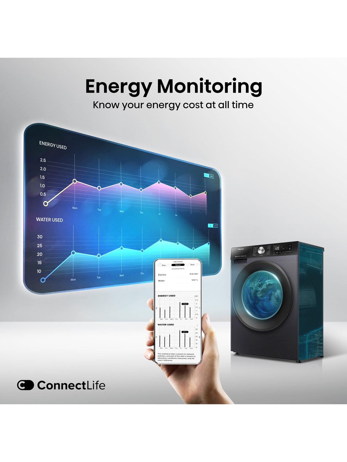  image of hisense-3s-series-wf3s1043bb3-wifi-enabled-10-kg-1400-spin-washing-machine-black