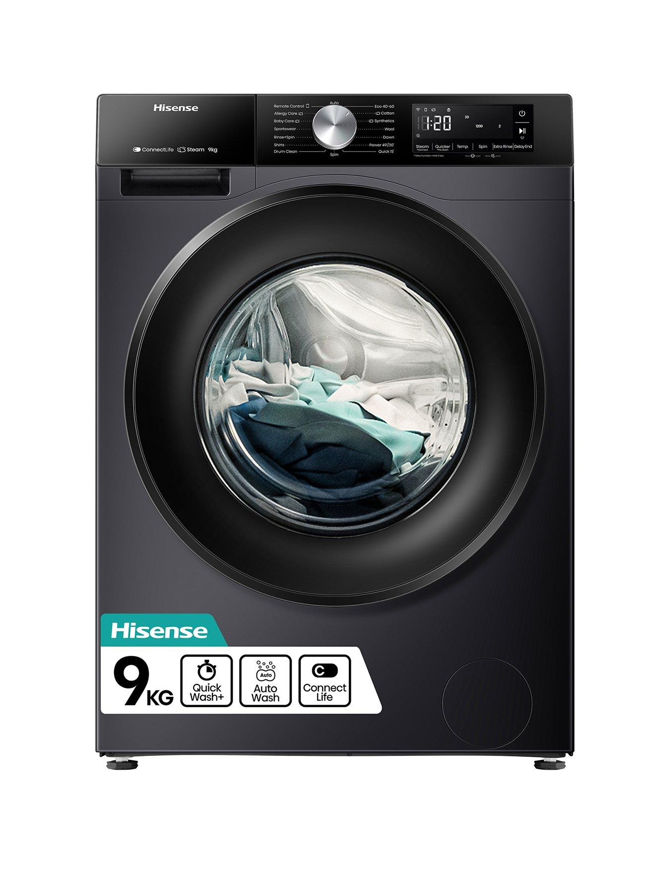 front image of hisense-3s-series-wf3s9043bb3-wifi-enabled-9kg-wash-1400-spin-washing-machine-black